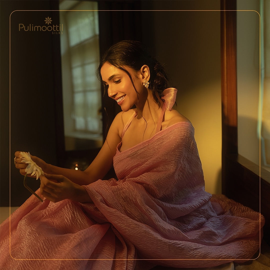 Crushed Sarees: Effortless Elegance, Now at Pulimoottil Silks