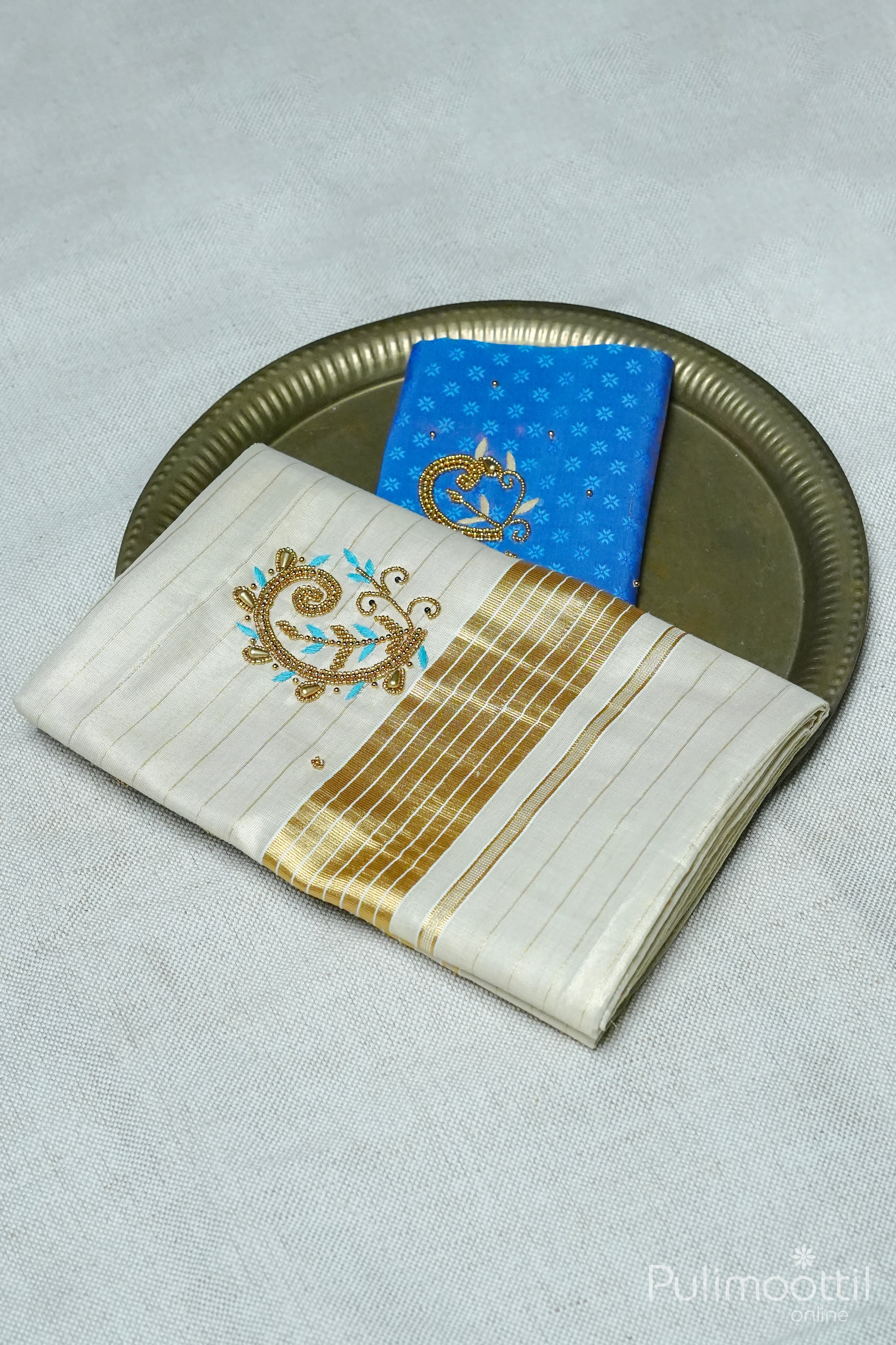 Kerala Golden Tissue Set Saree.