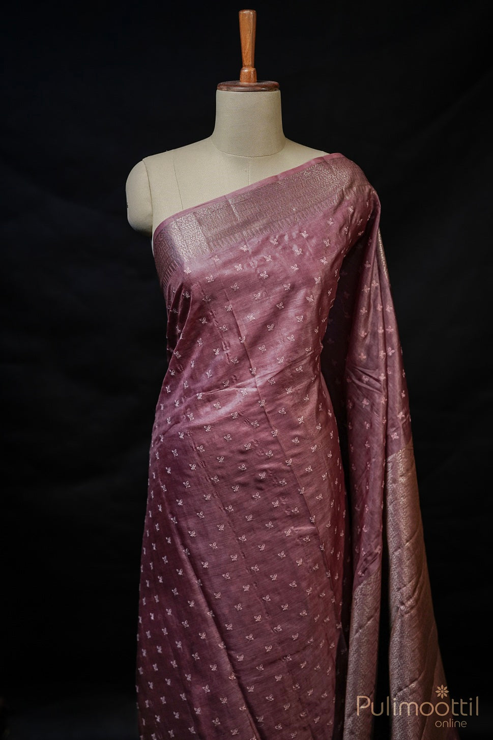 Chickoo Colour Tussar Silk Saree.