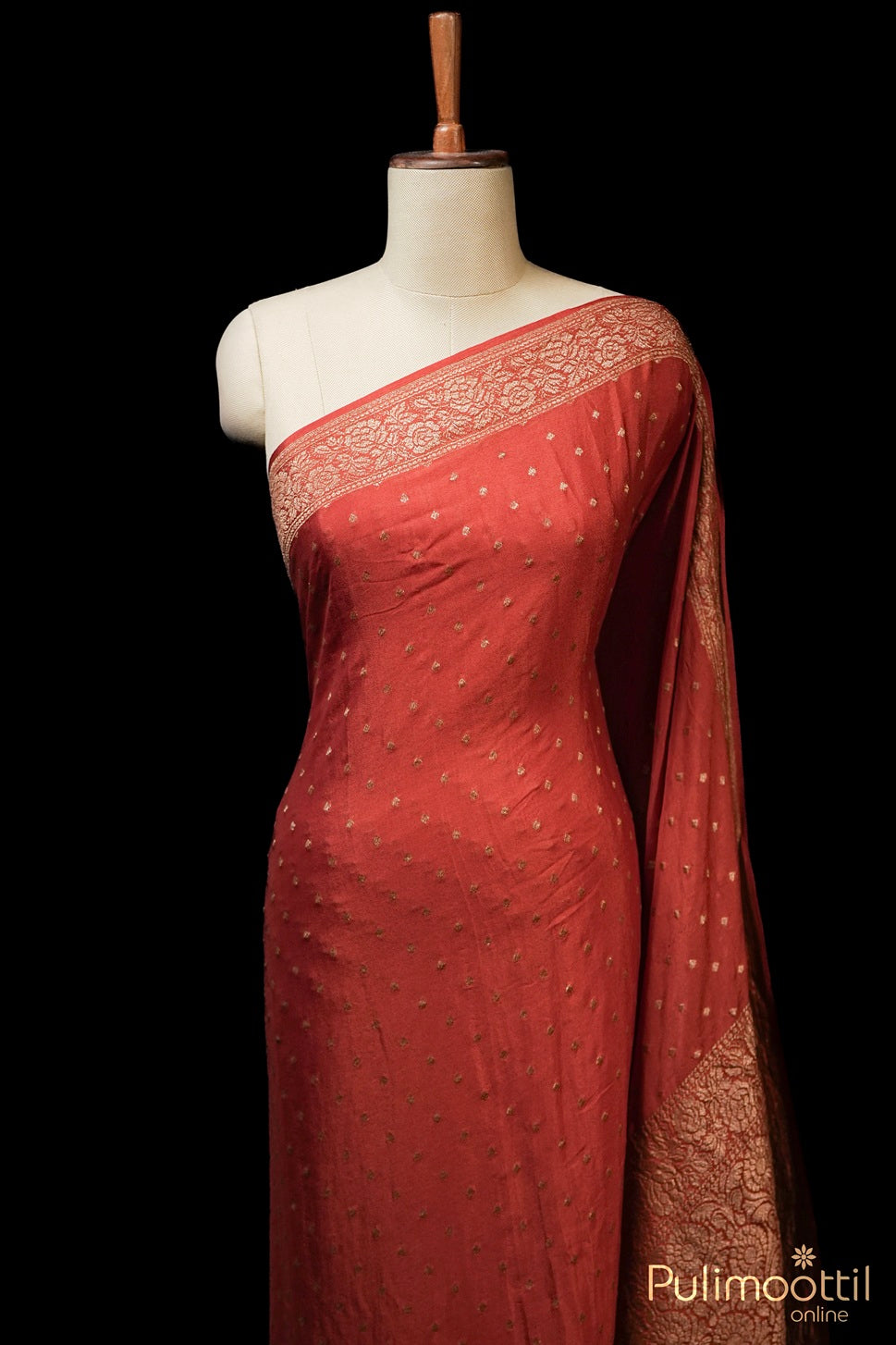 Red Rock Colour Banarasi Silk Saree.