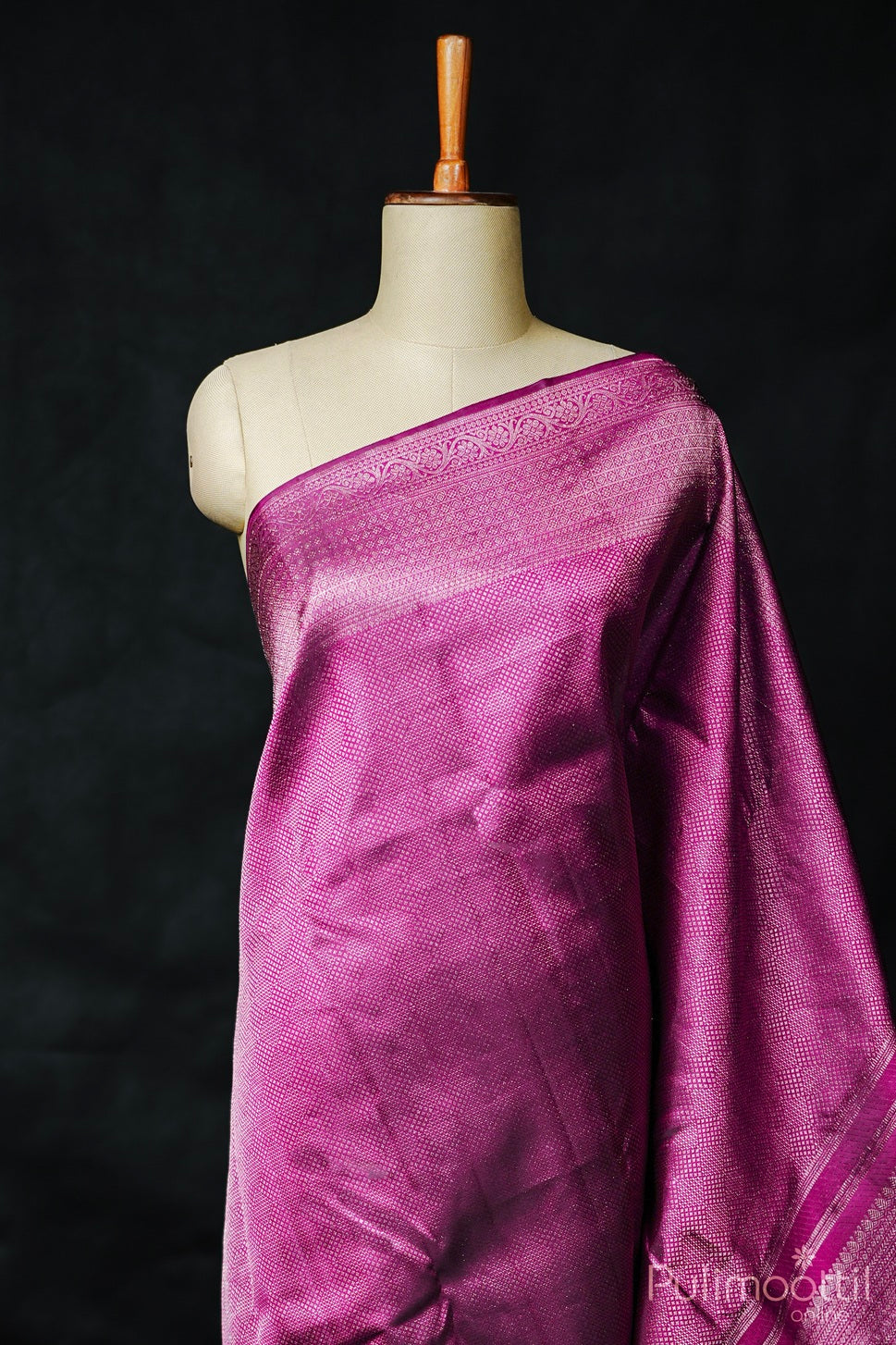 Purple Colour Kanchipuram Brocade Wedding Saree.