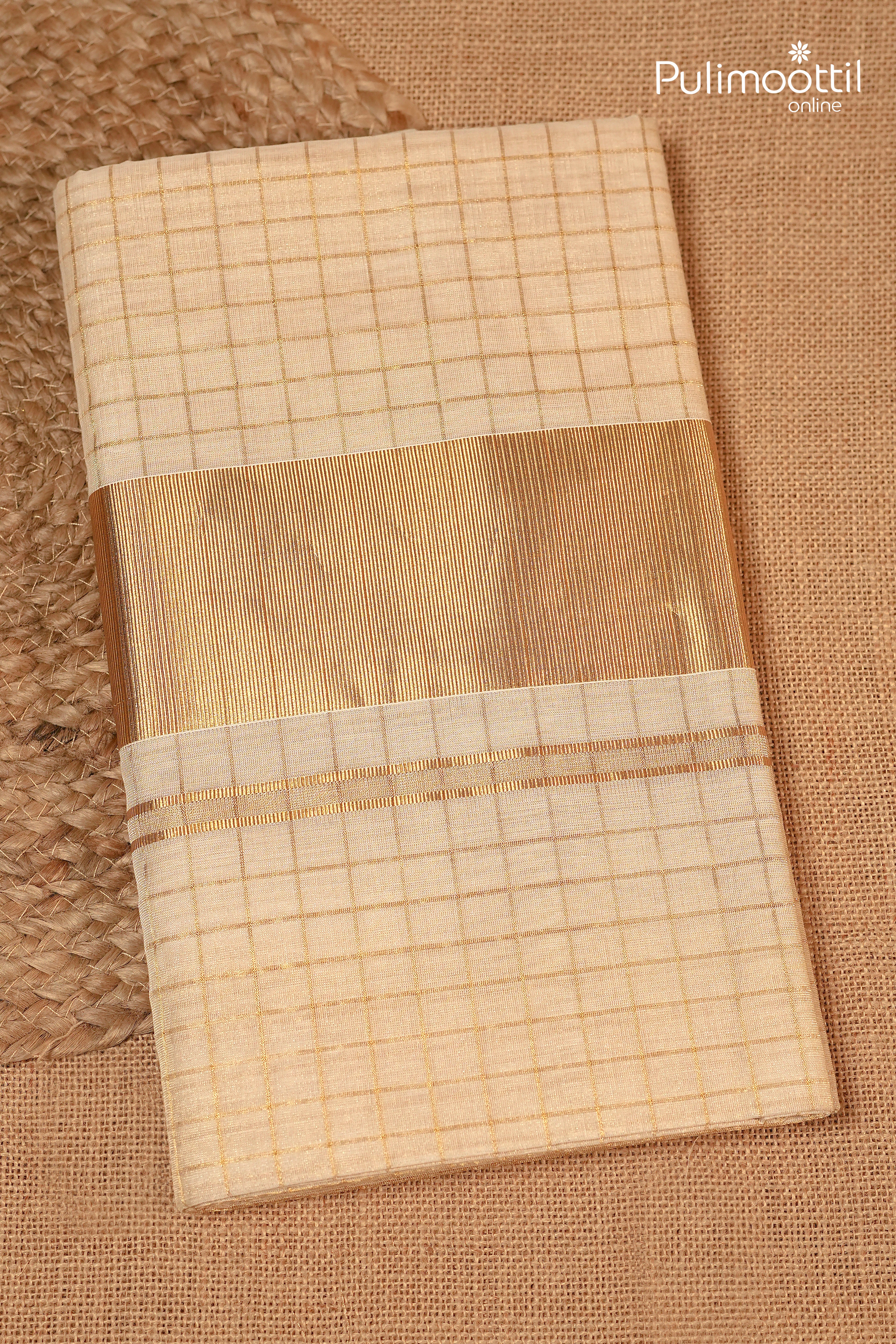 Kerala Traditional Golden Tissue Handloom Set Saree