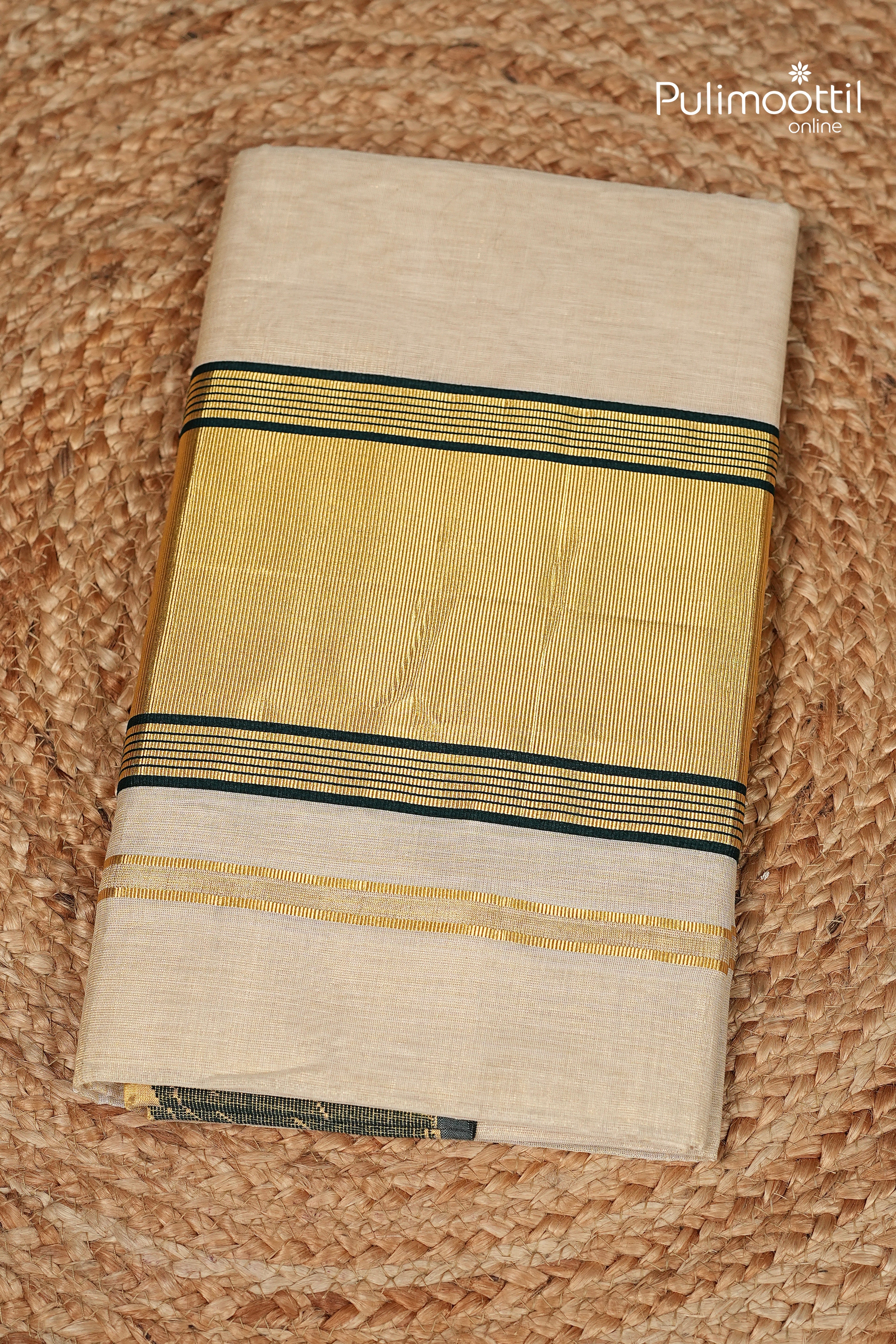 Kerala Traditional Golden Tissue Handloom Set Saree