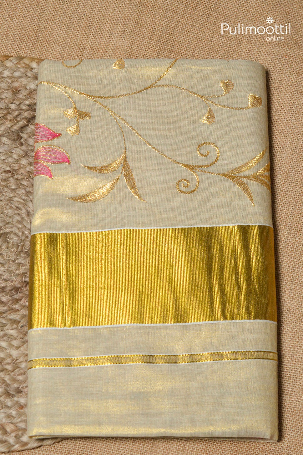 Kerala Traditional Golden Tissue Set Saree