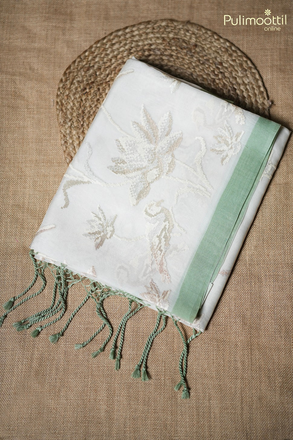 Off White Colour Cross Stitch Organza Fancy Saree