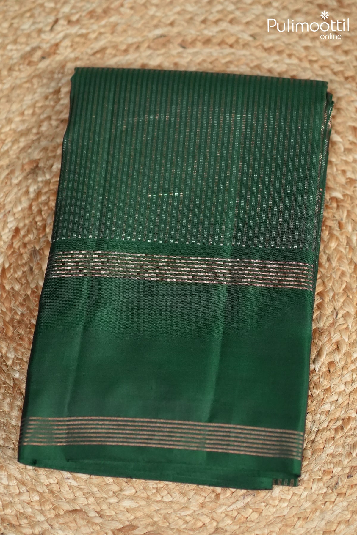 Bottle Green Colour Kanchipuram Designer Saree