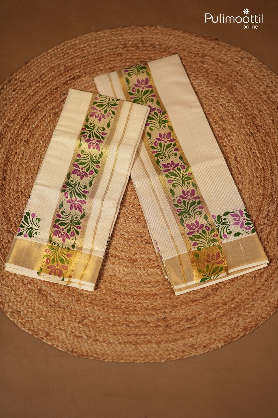 Onam Special Kerala Traditional Cotton Off White Set Mundu