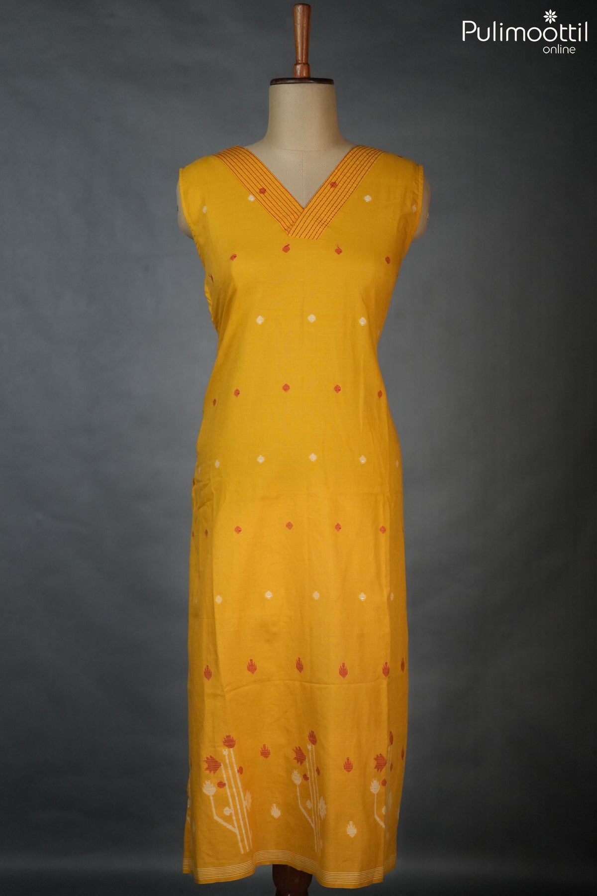 Mustard Colour Satin Cotton Kurti