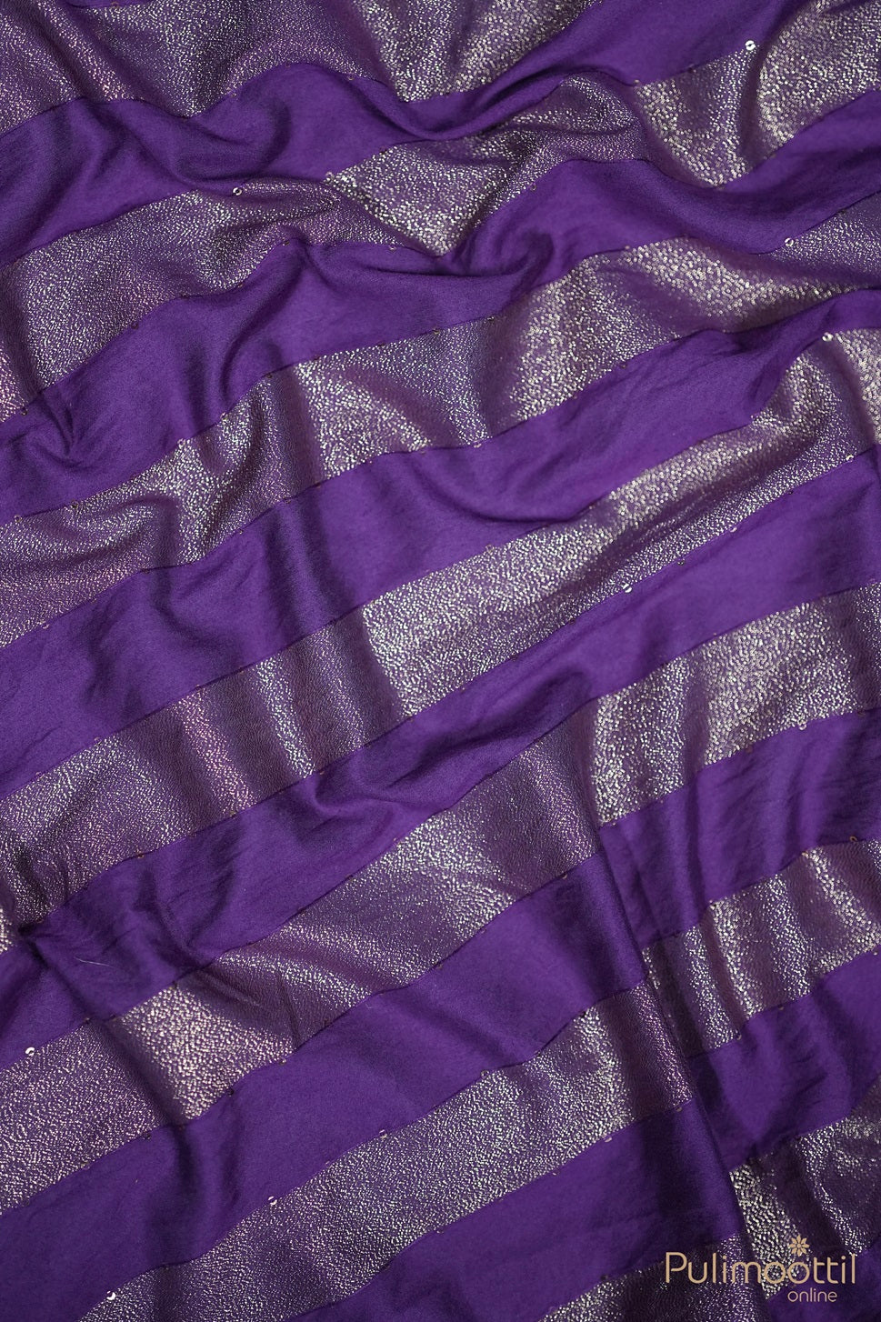 Purple Colour Semi Chanderi Fabric