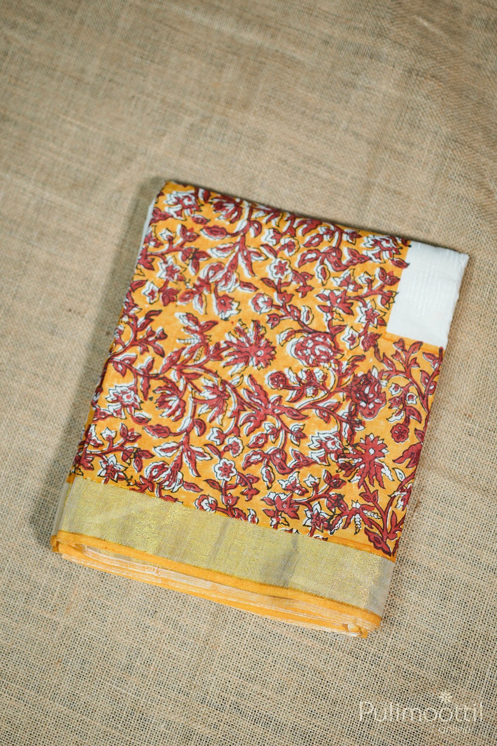 Kerala Traditional Cream Colour Saree