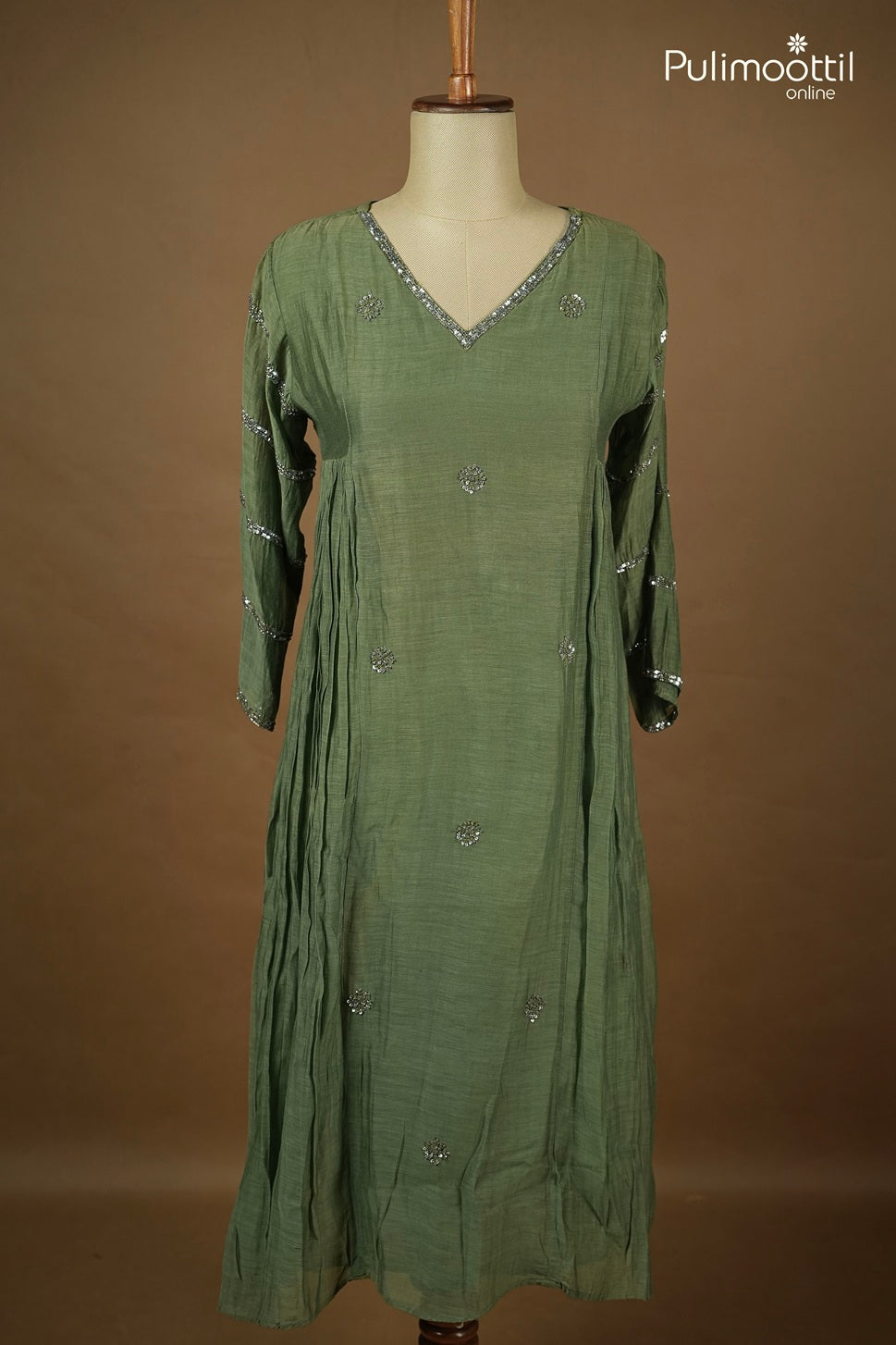 Sage Green Color A-Line Top