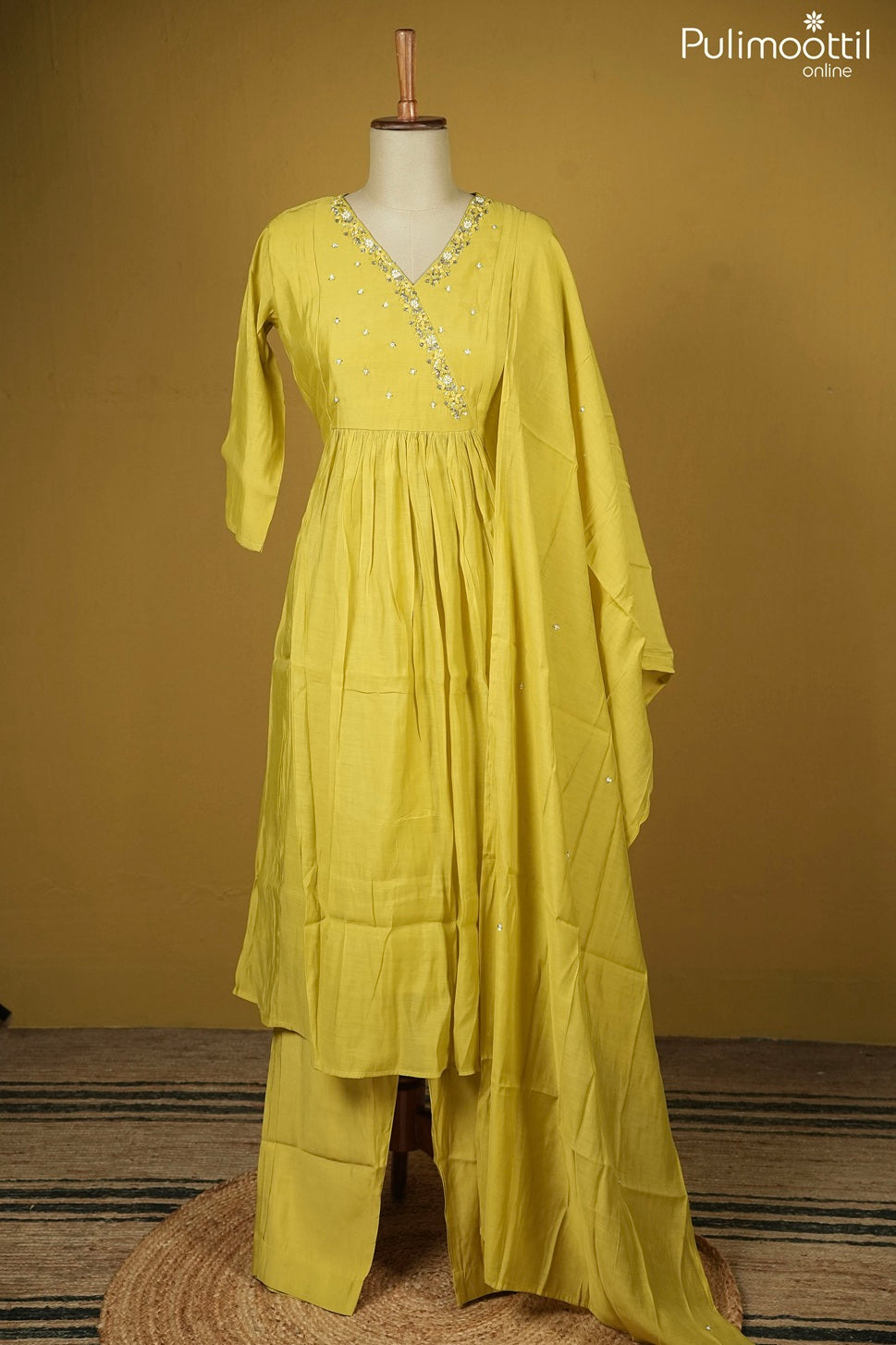 Olive Yellow Color Salwar Set
