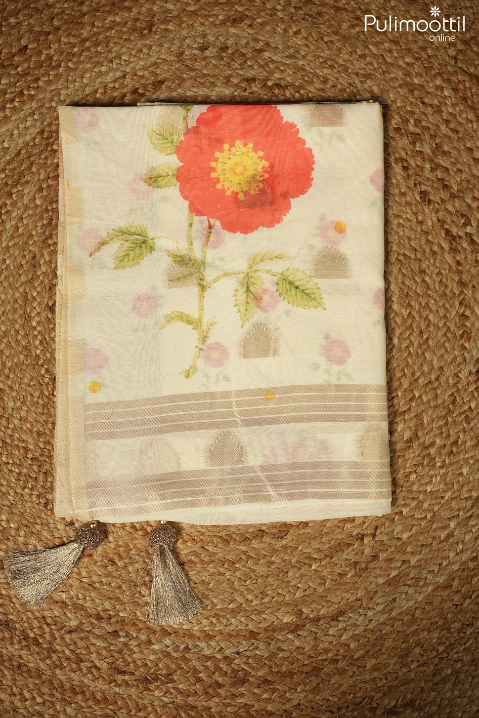 Kerala Traditional Semi Chanderi Saree