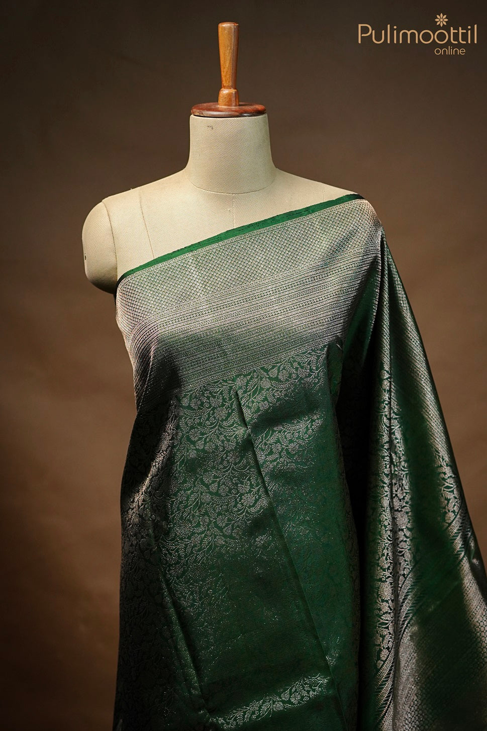 Green Colour Kanchipuram Brocade Saree.