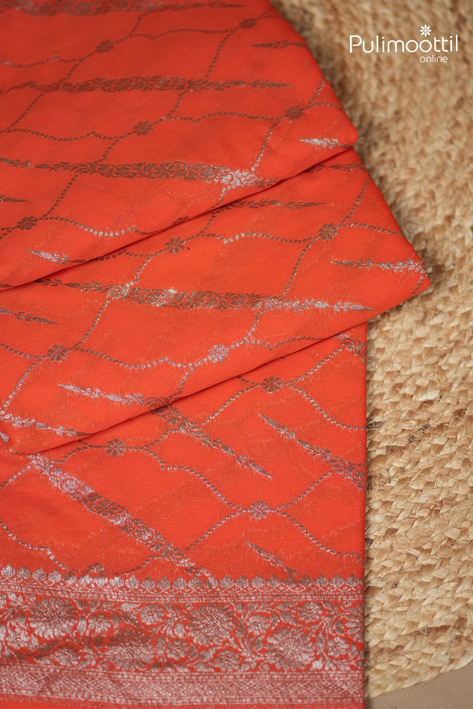 Orange Colour Banarasi Saree