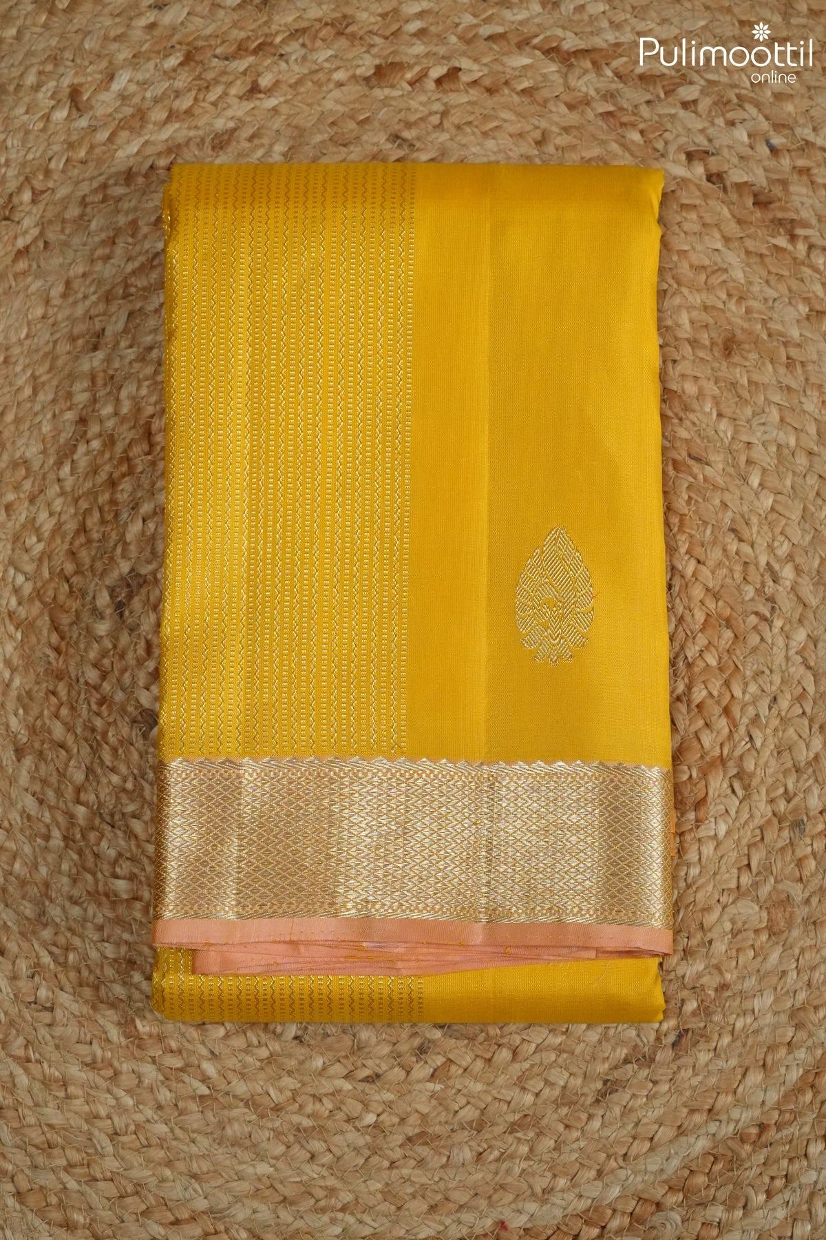 Mustard Yellow Colour Kanchipuram Saree