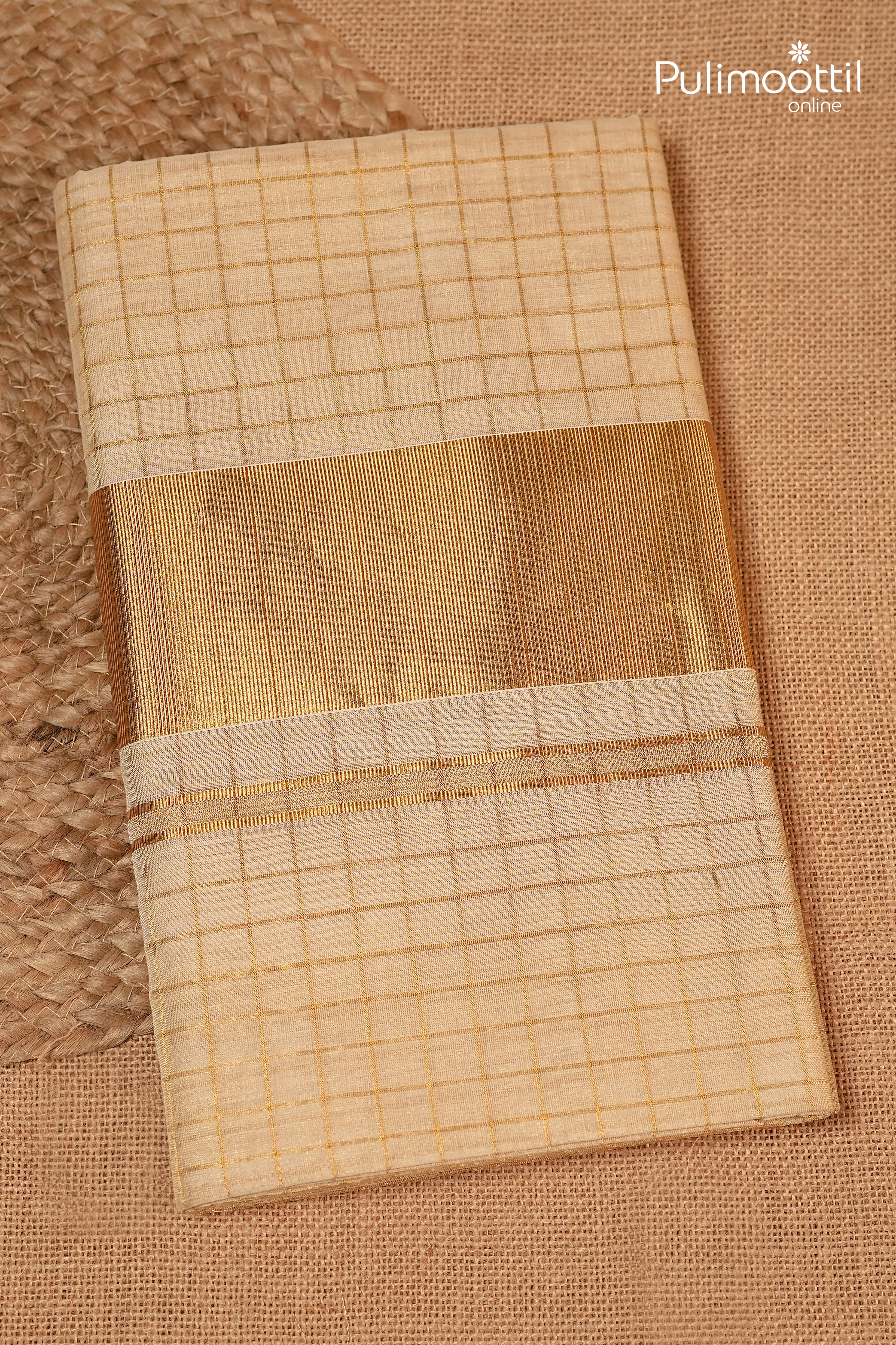 Kerala Traditional Golden Tissue Handloom Set Saree