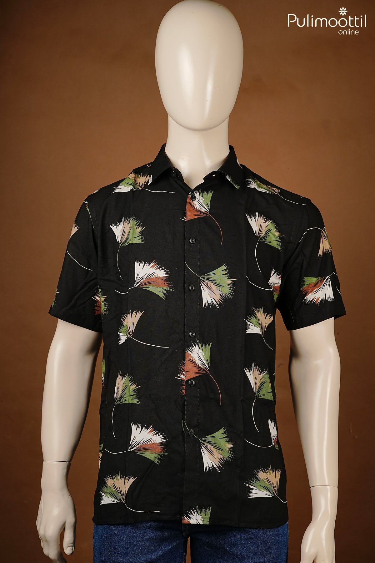 Black Color Half Sleeve Mens Shirt