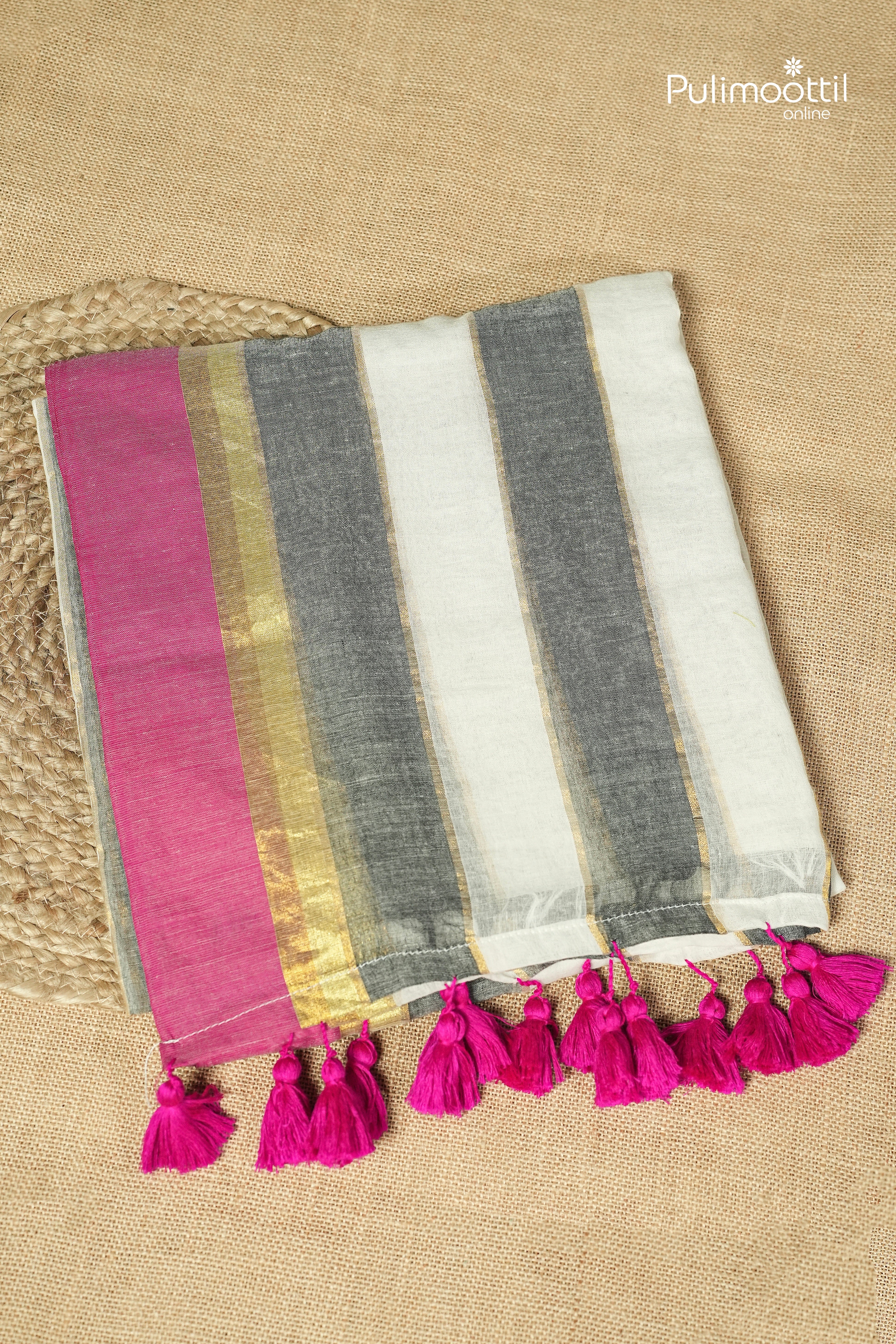 Multicolour Mul Cotton Saree