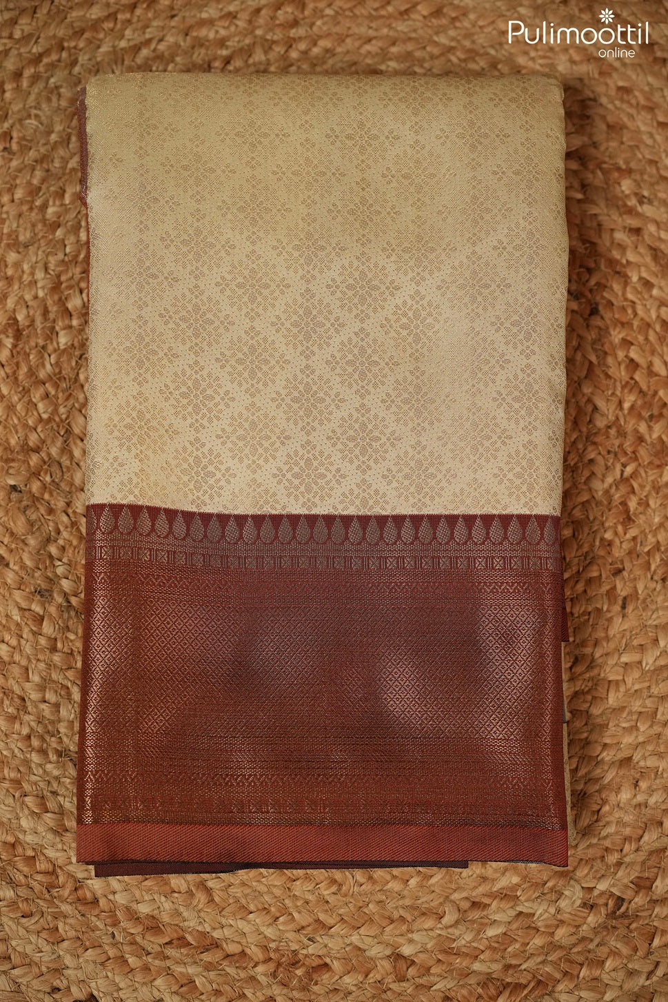 Ivory Semi-Kanchipuram Brocade Saree