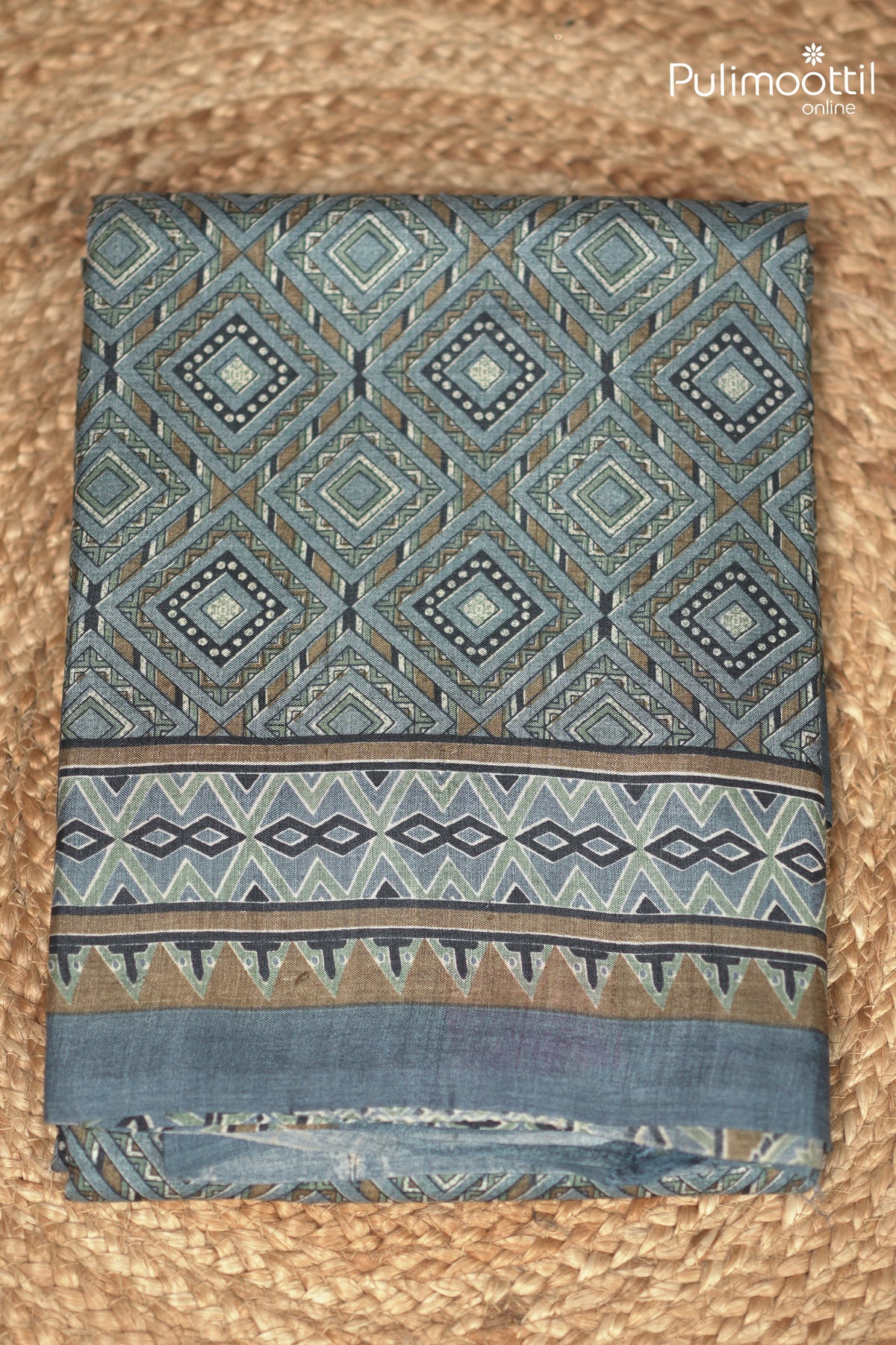 Blue Ash Colour Tussar Silk Saree