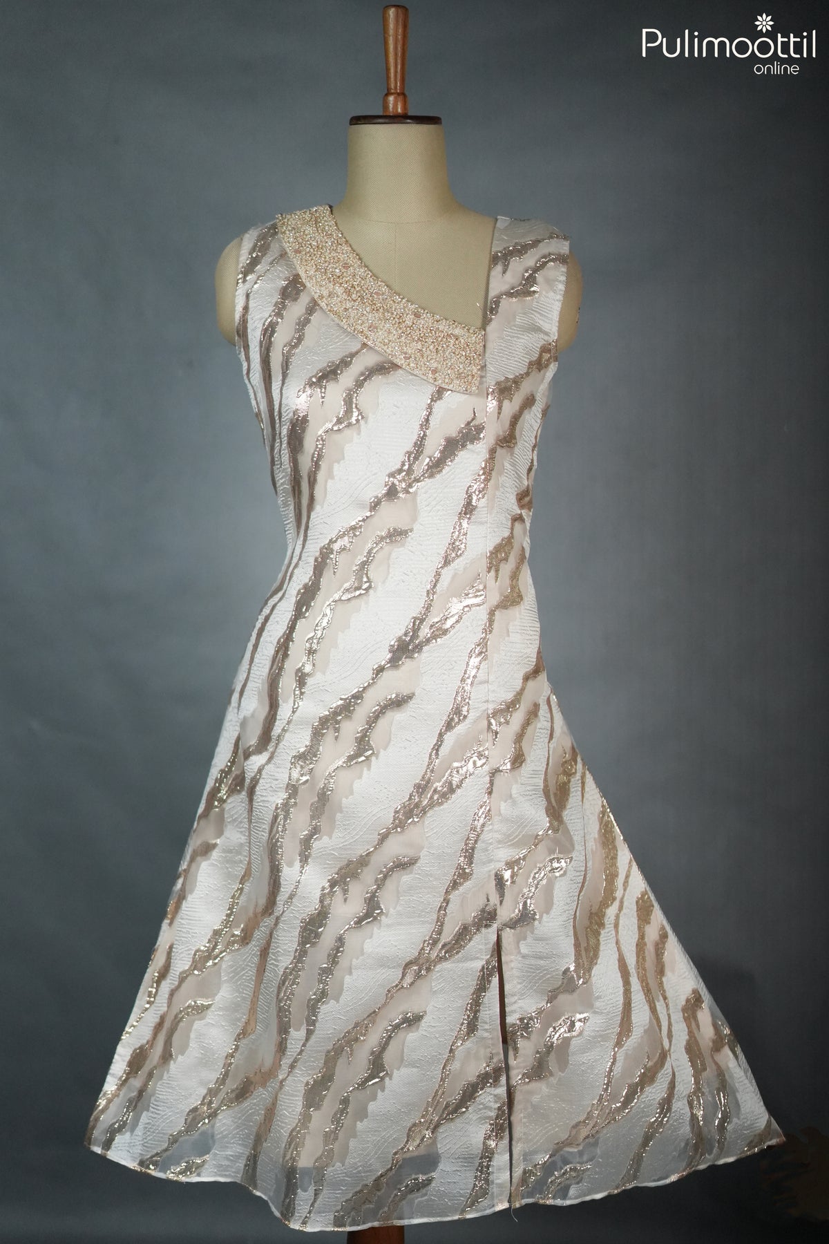 Ivory Turkish Organza A-Line Kurti