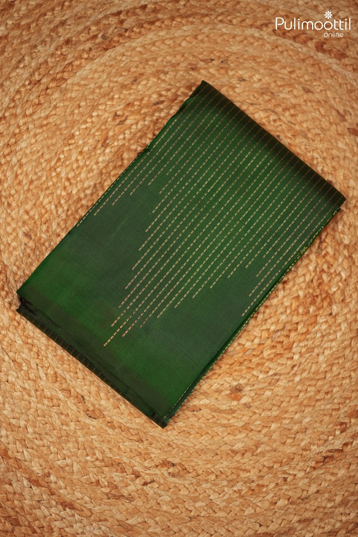 Bottle Green Colour Kanchipuram Designer Saree.