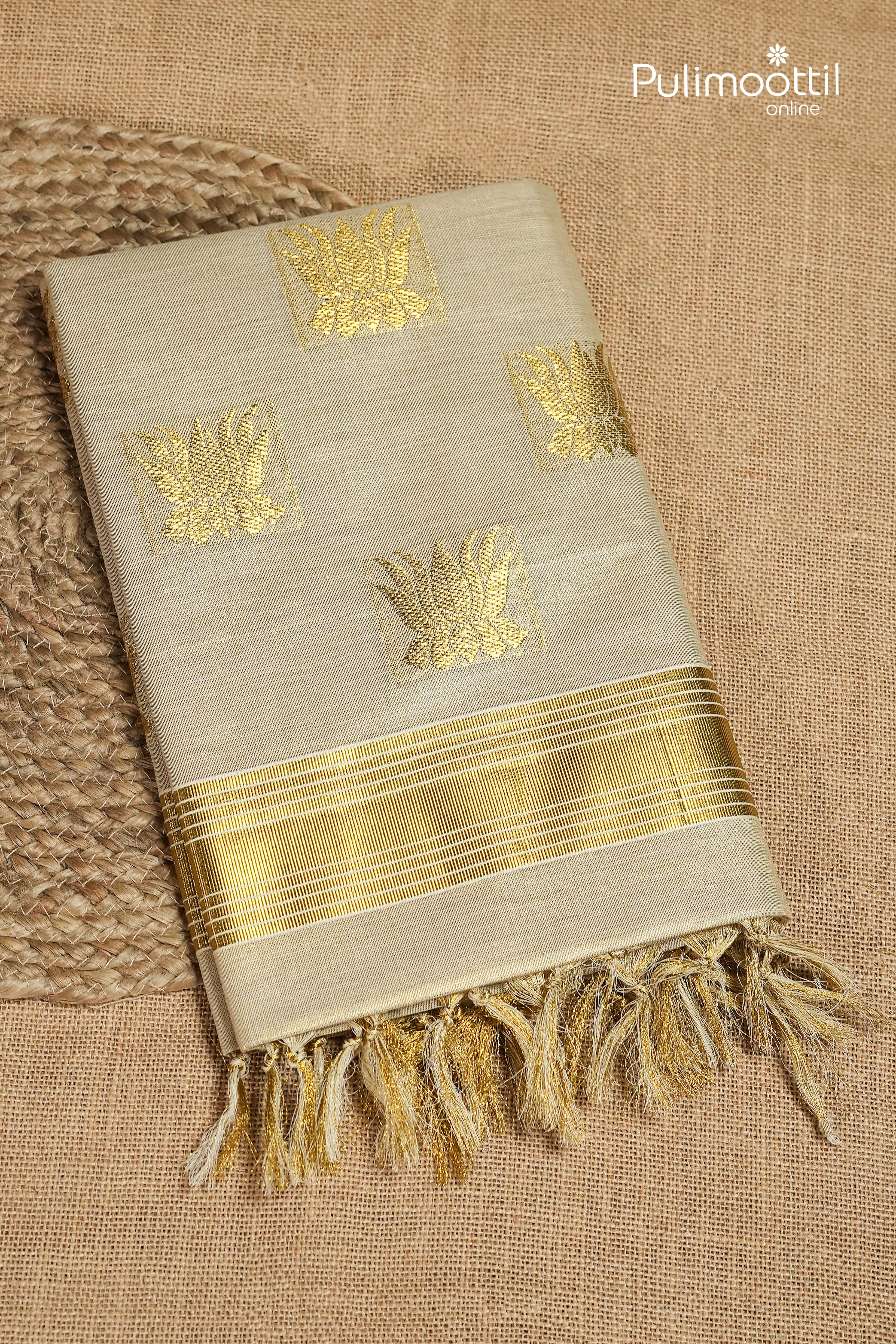 Kerala Traditional Golden Tissue Set Saree