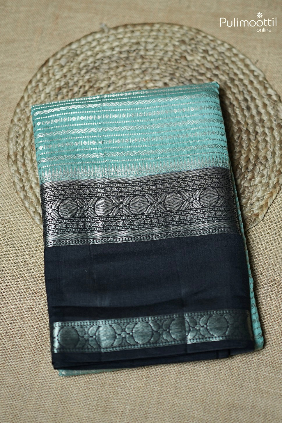 Pastel Blue Chiniya Silk Saree