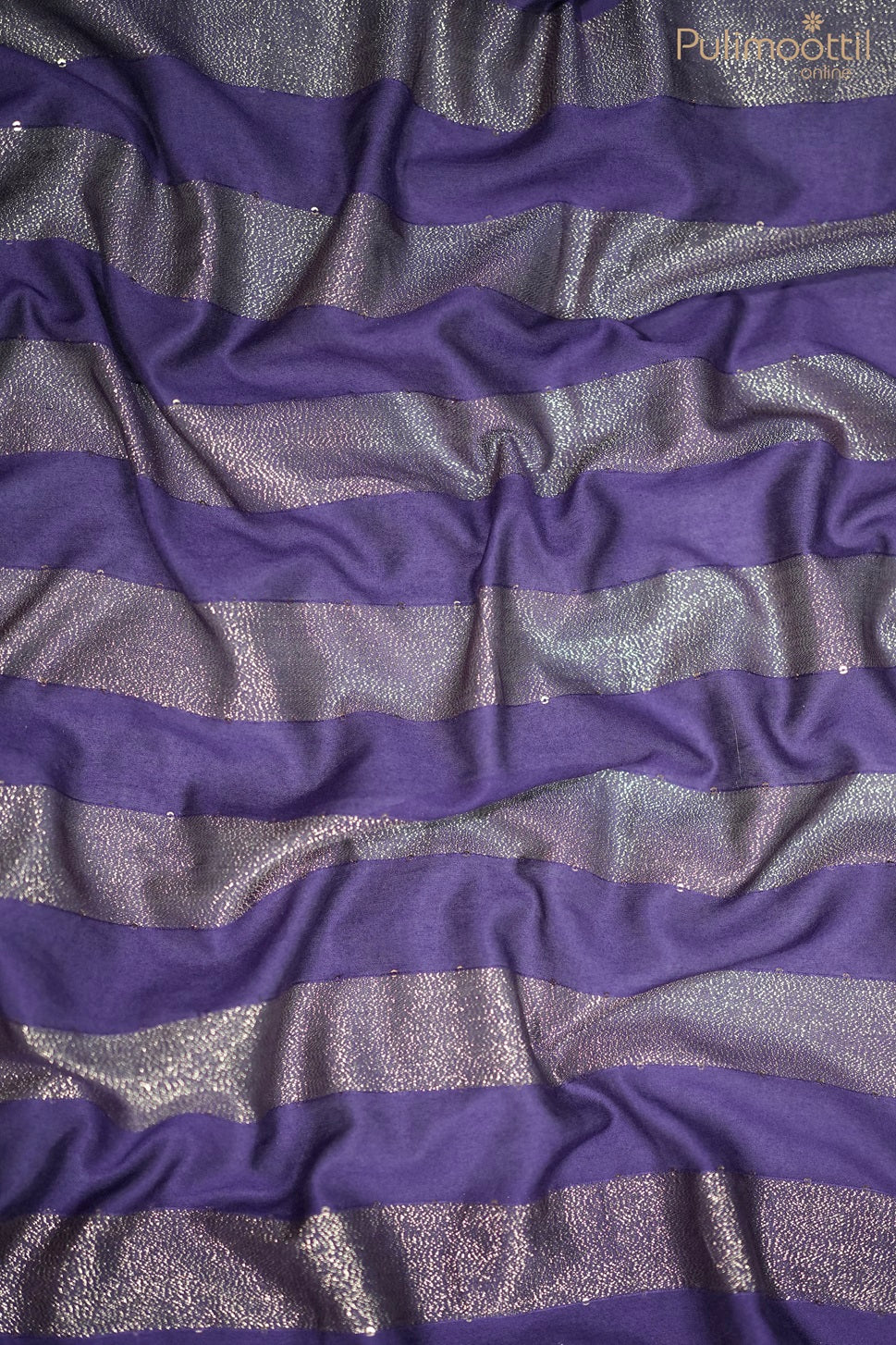 Royal Purple Colour Semi Chanderi Fabric