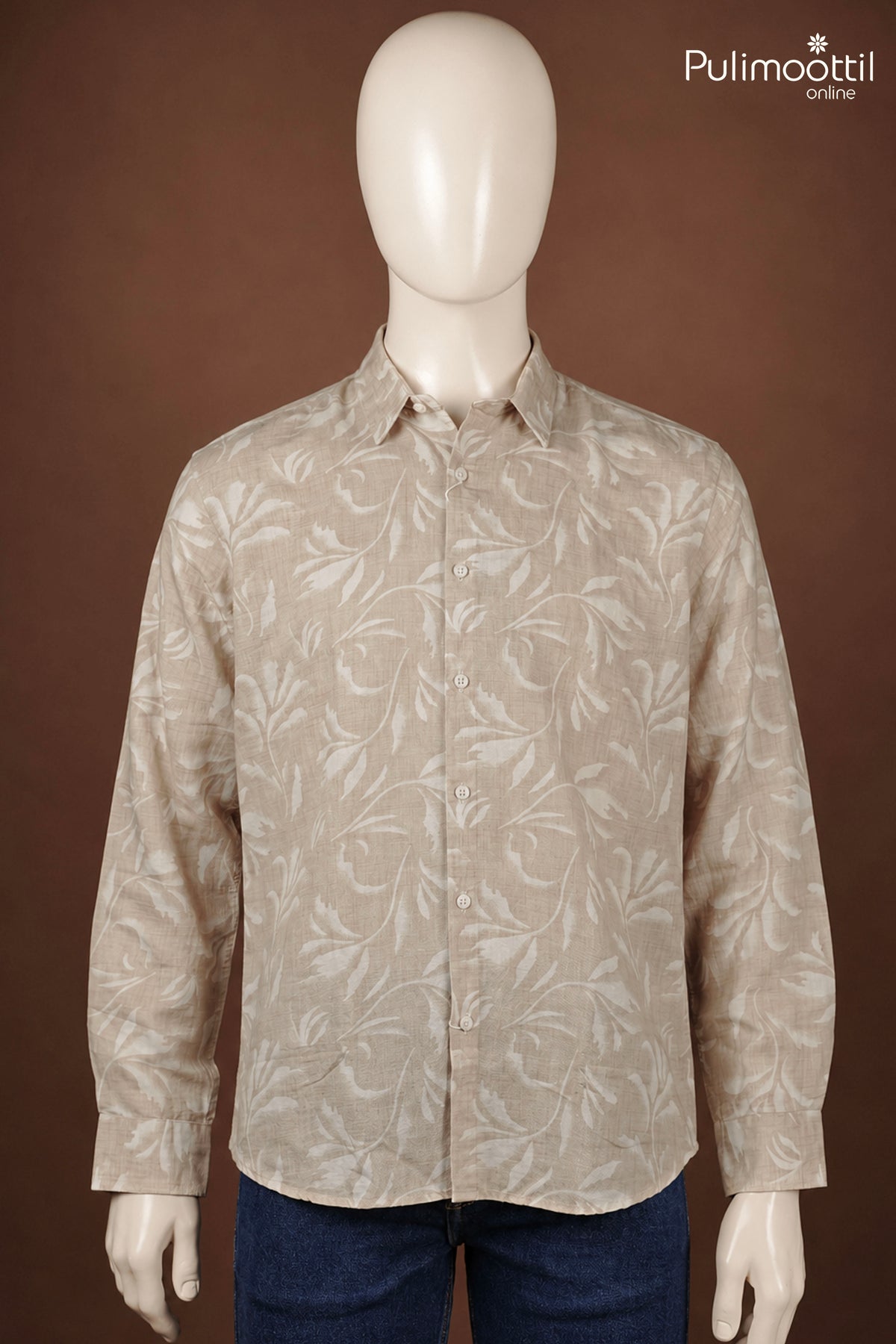 Light Beige Color Full Sleeve Mens Shirt