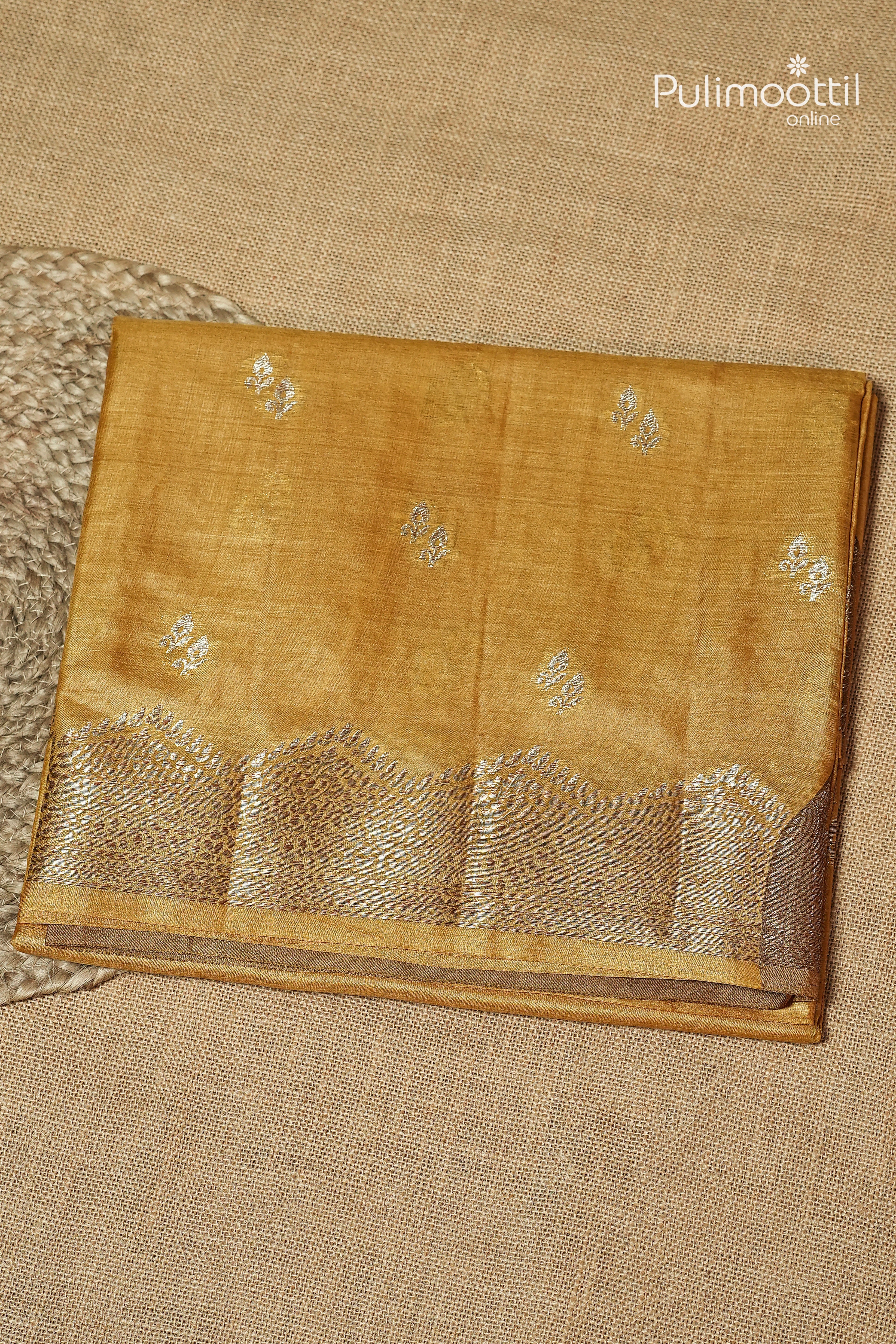 Golden Yellow Colour Tassur Silk Saree
