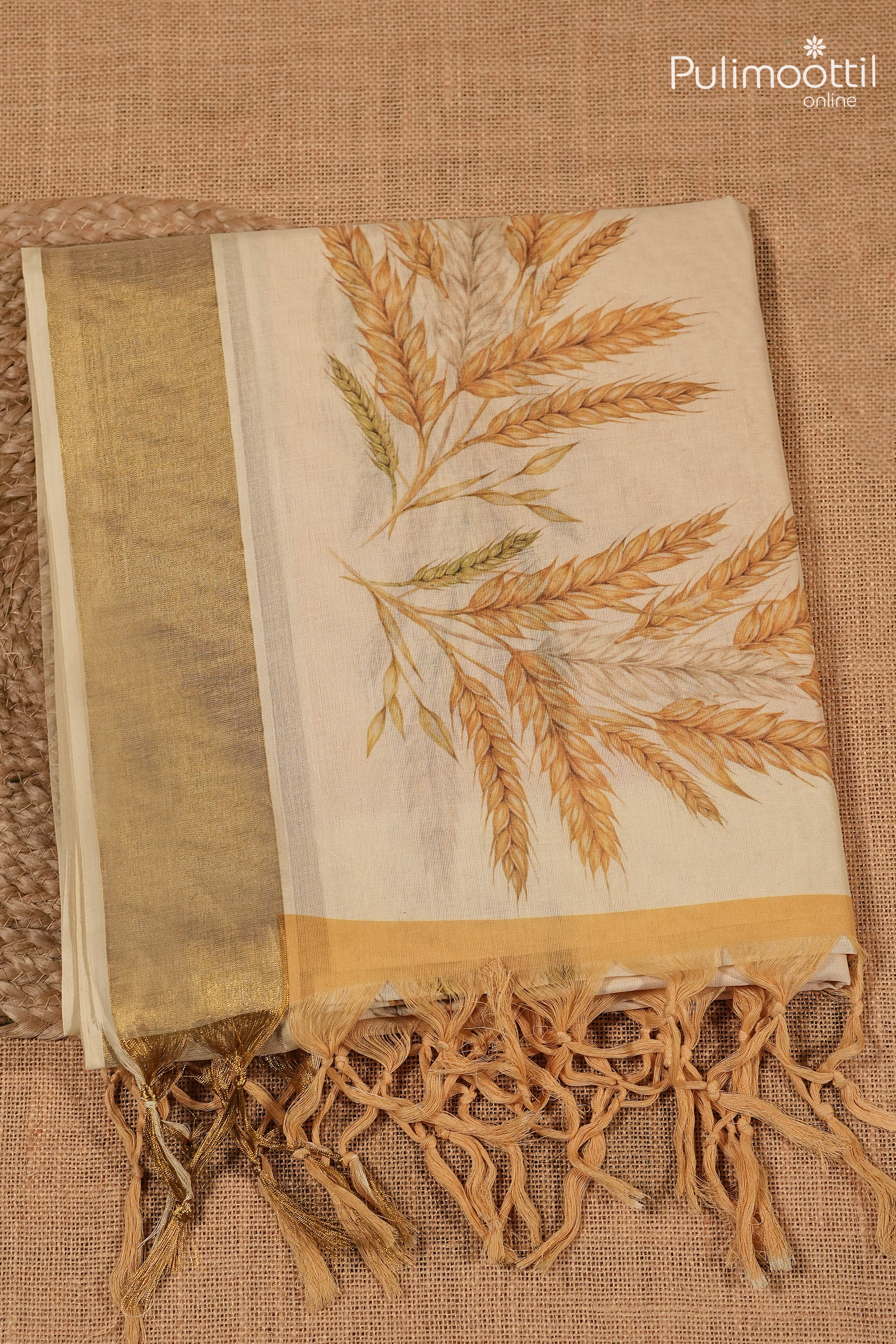Offwhite Colour Kerala Traditional Cotton Set Saree