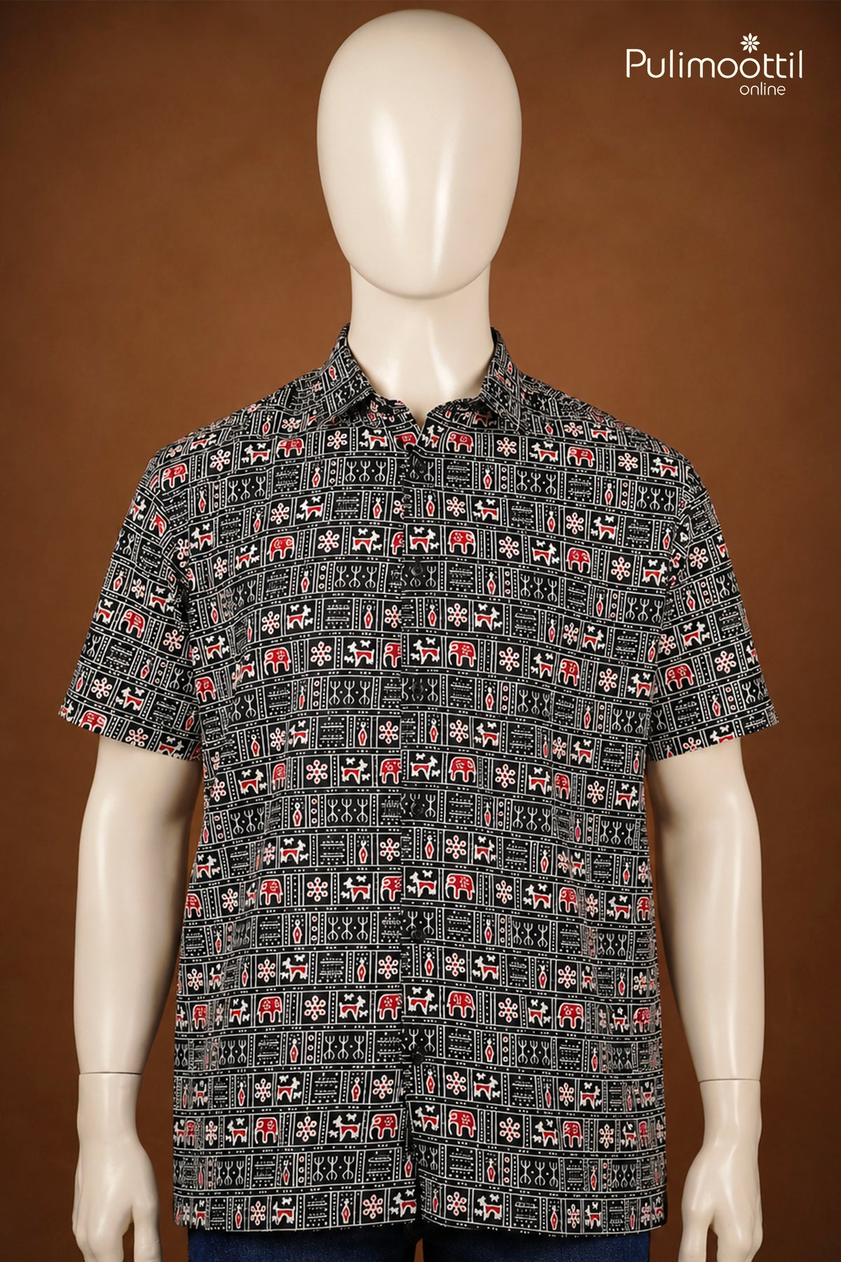 Black Color Half Sleeve Mens Shirt