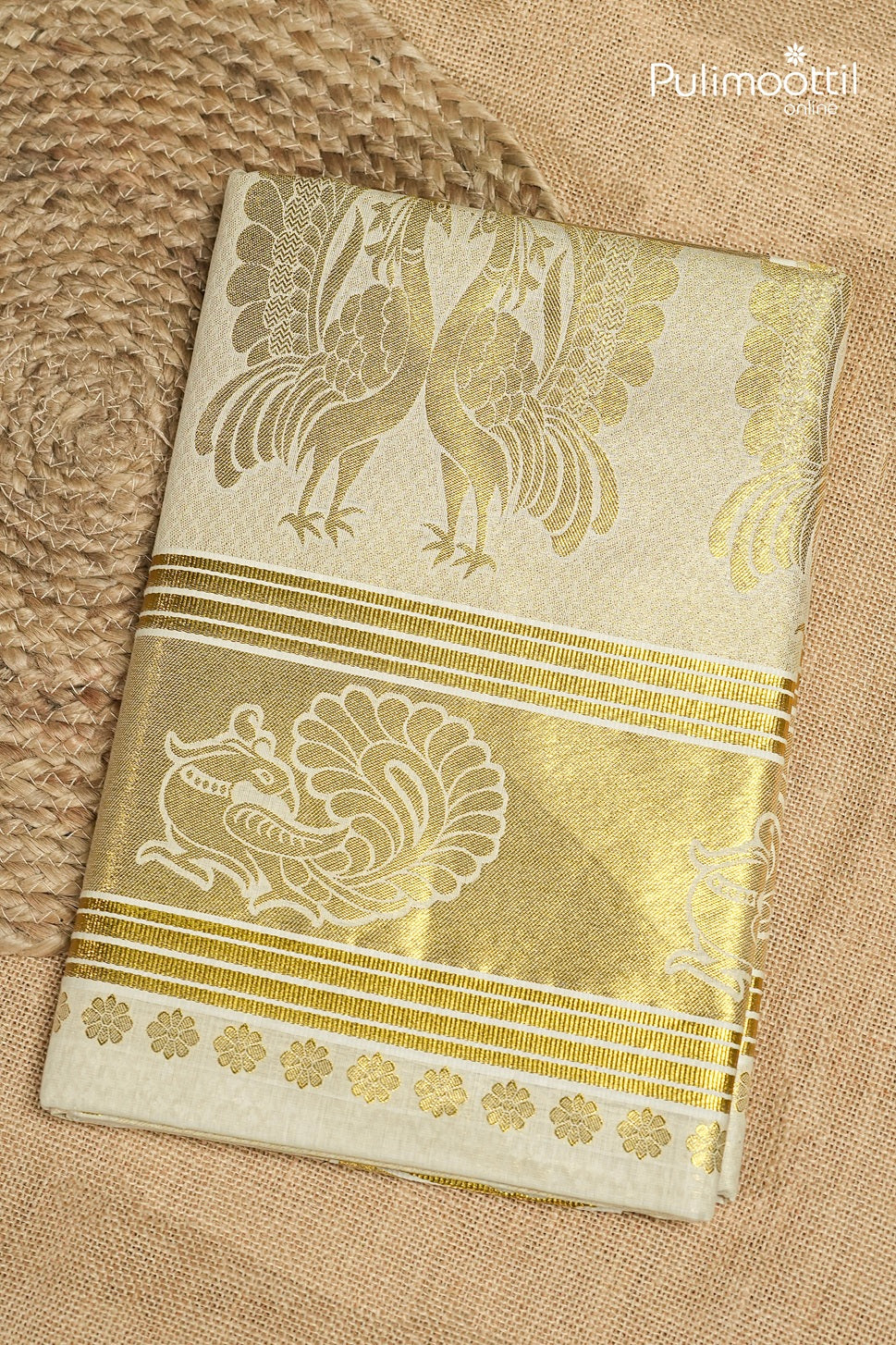 Kerala Traditional Golden Tissue Set Saree