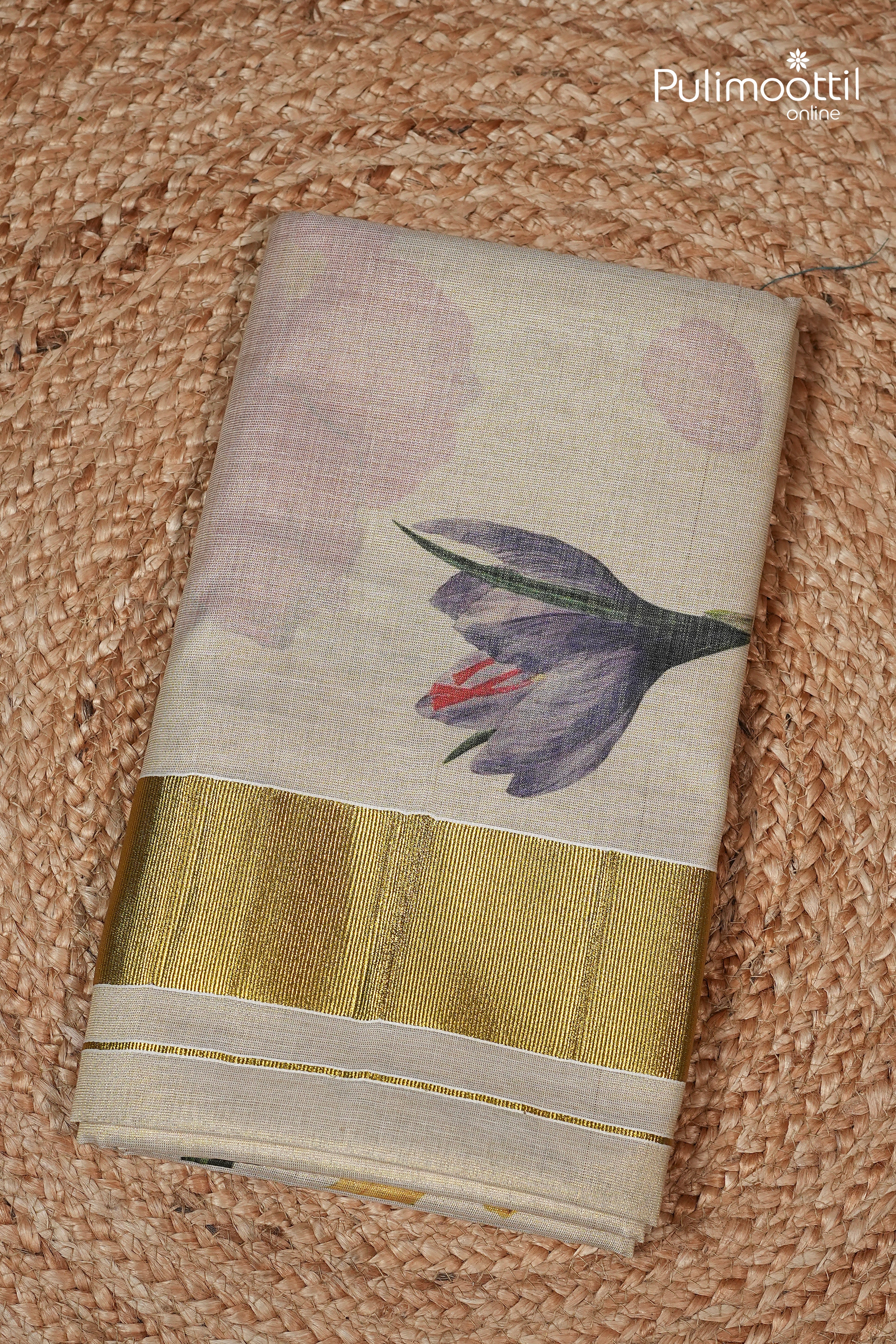 Kerala Traditional Golden Tissue Set Saree