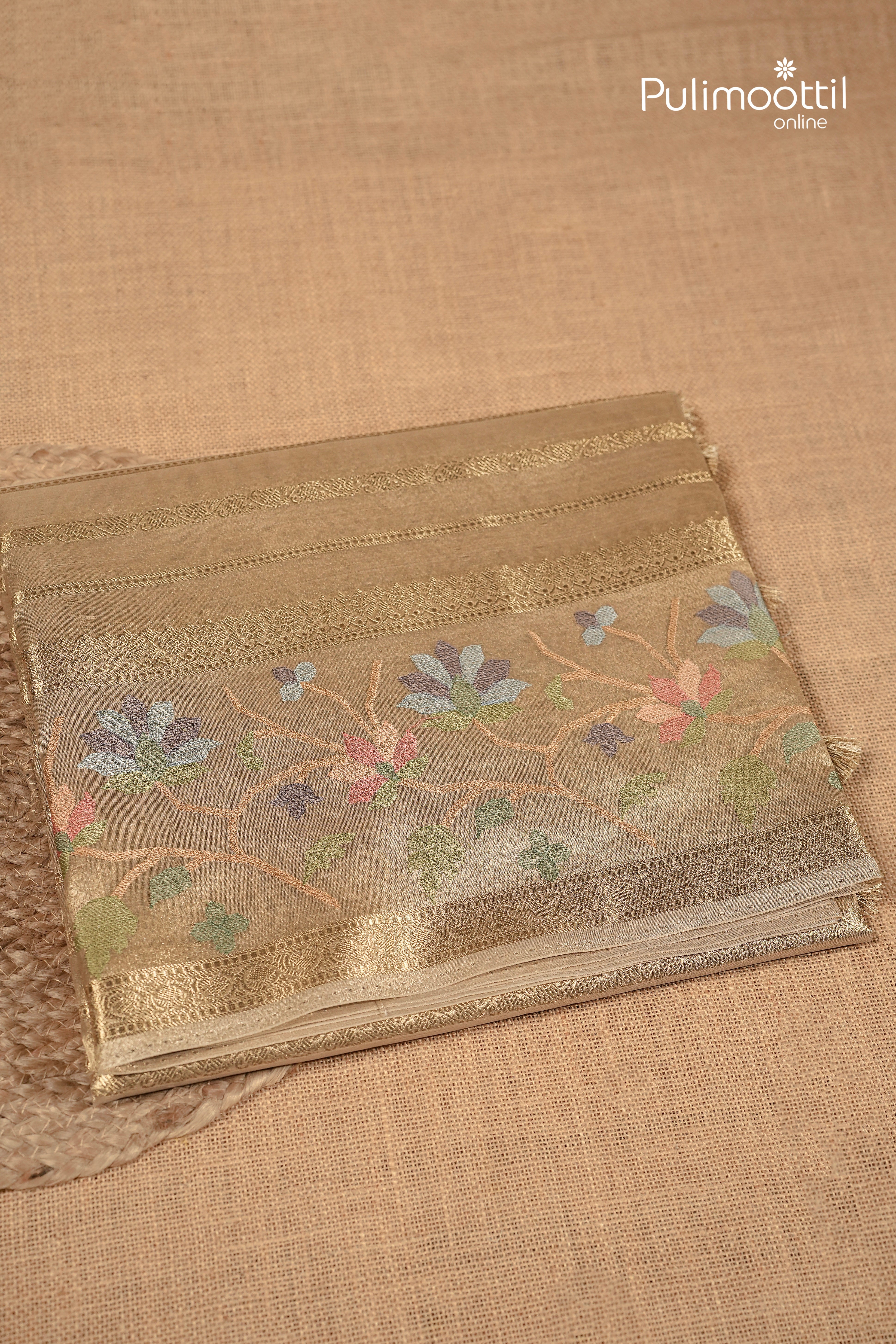Kerala Traditional Golden Tissue Saree