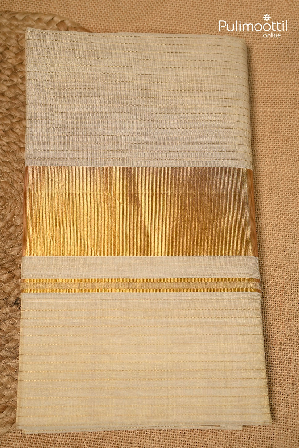 Kerala Traditional Golden Tissue Handloom Set Saree