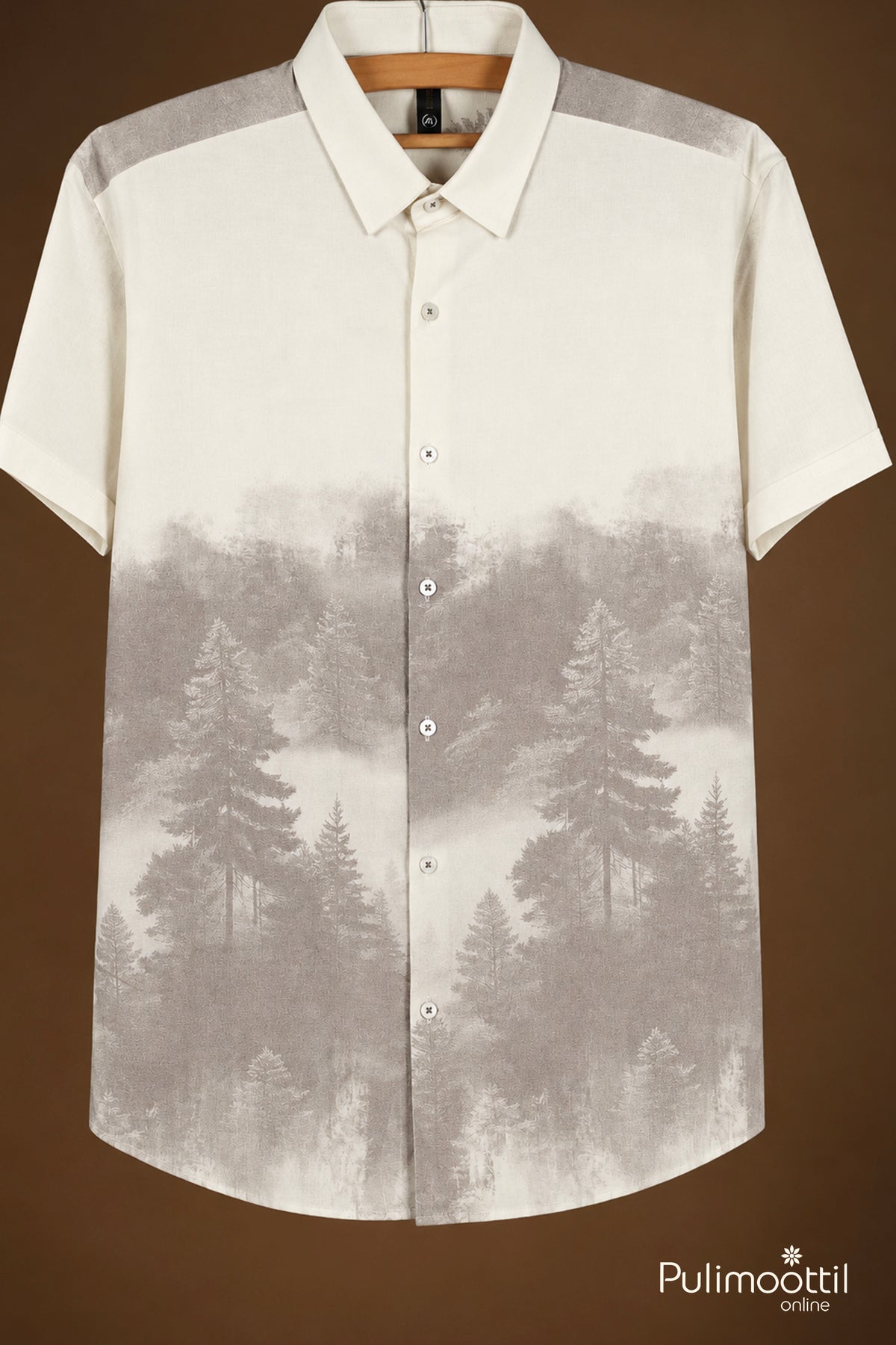 Off-White Color Half Sleeve Mens Shirt
