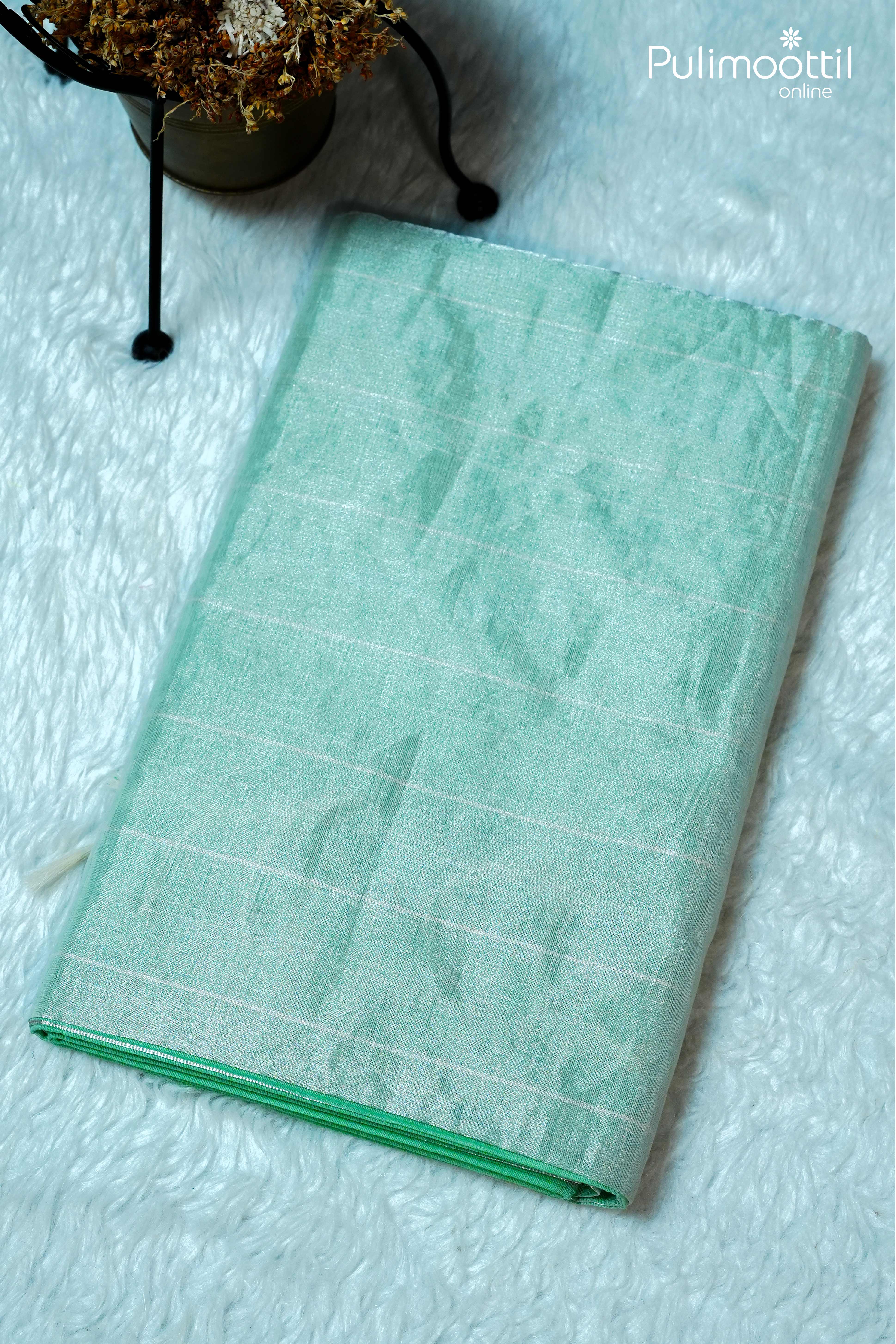 Light Green Colour Pure Cotton Handloom Saree.