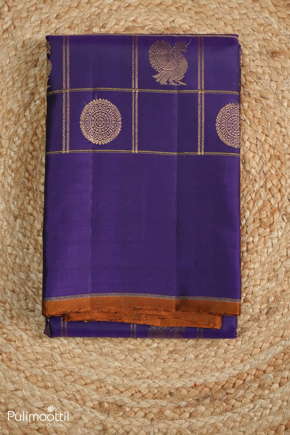 Dark Violet Colour Kanchipuram Designer Saree