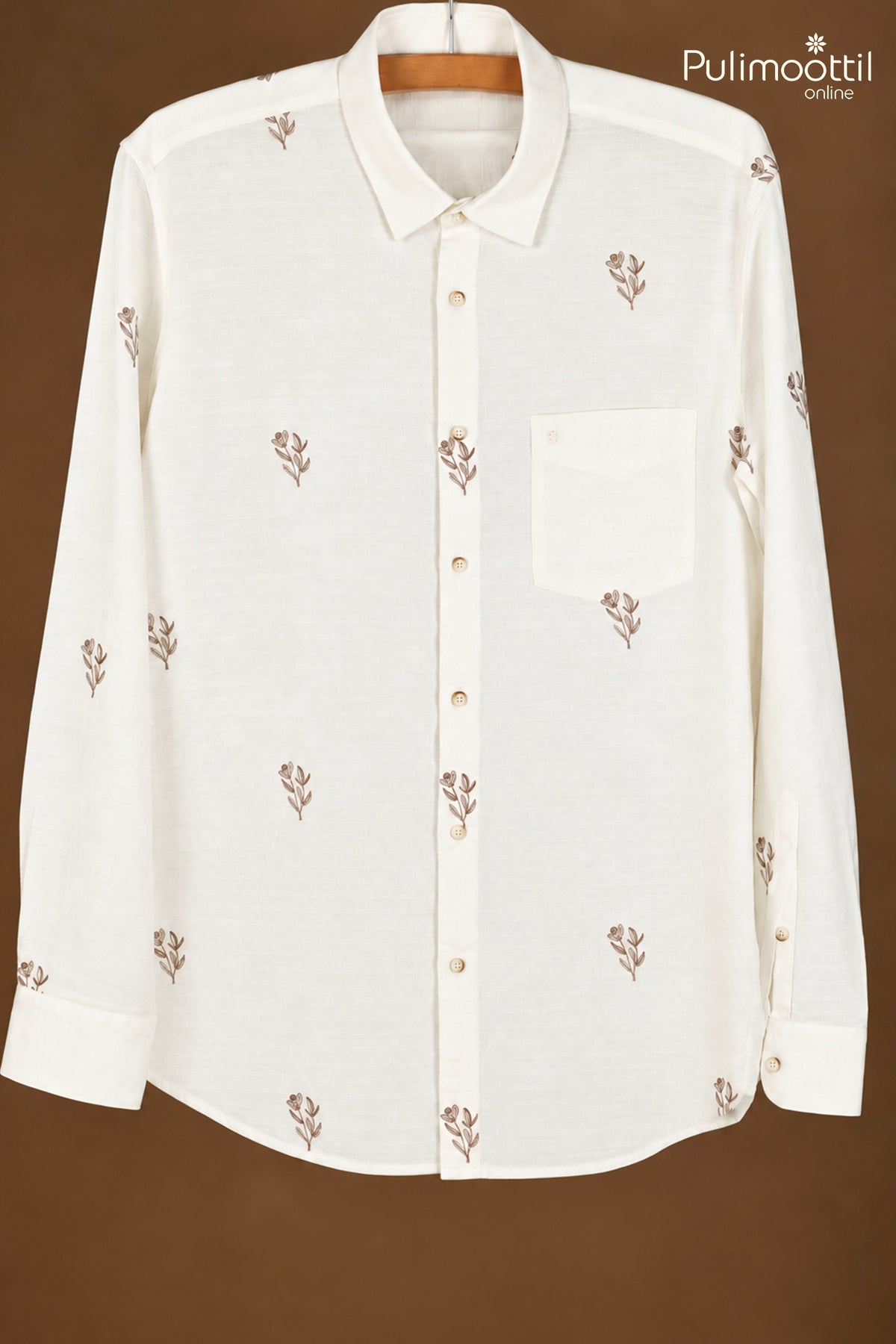 Ivory Color Full Sleeve Mens Shirt