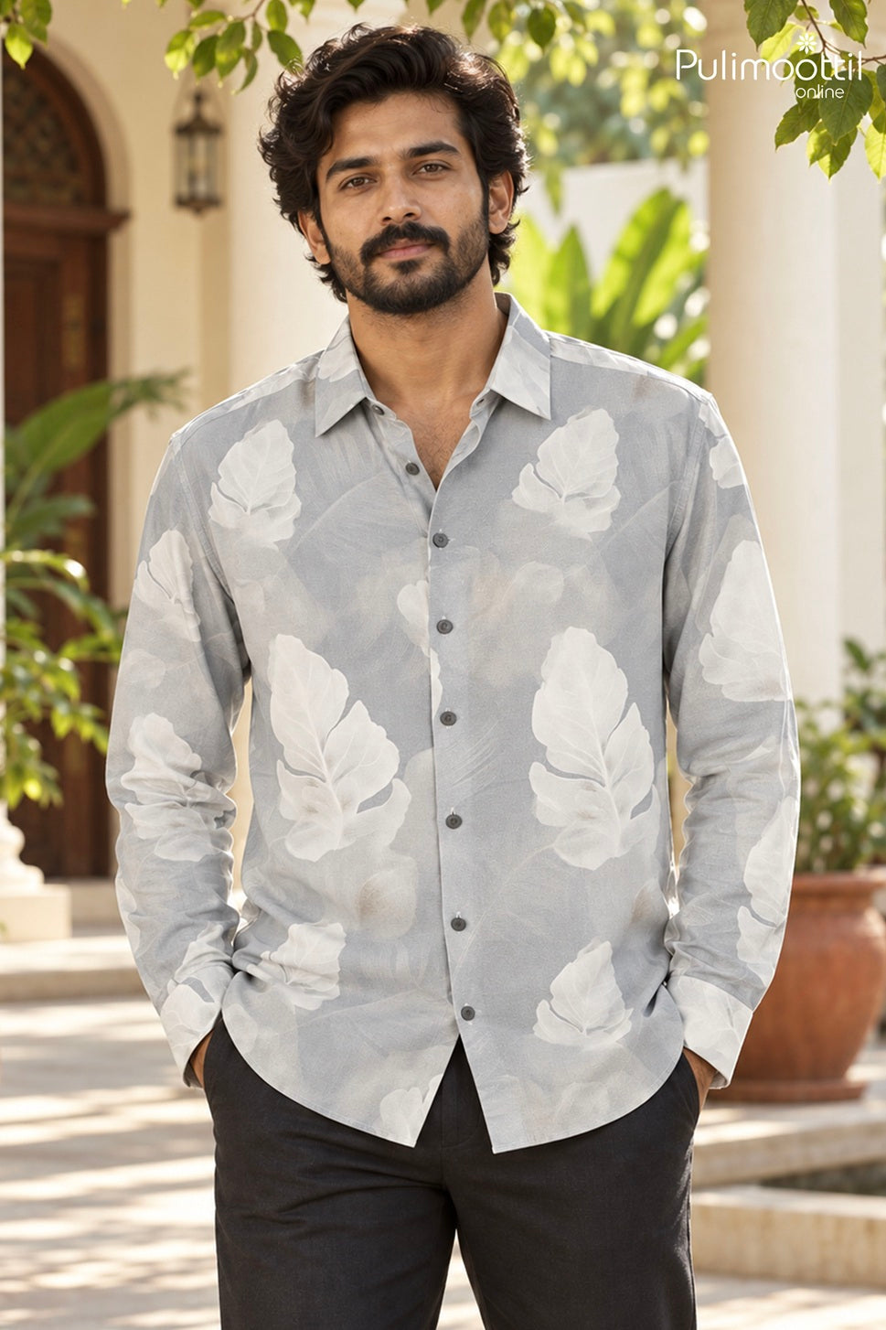 Grey Color Full Sleeve Mens Shirt