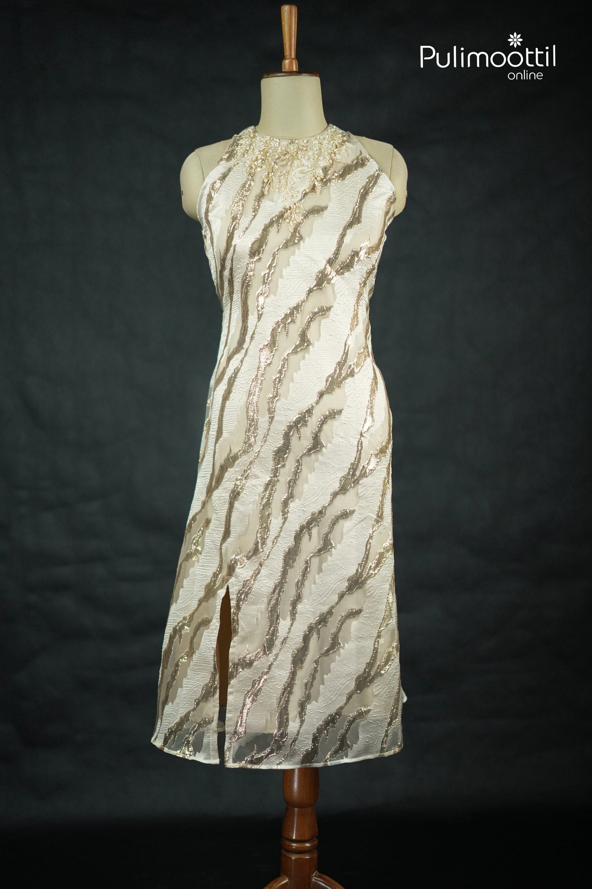 Ivory Color Turkish Organza A-Line Kurti