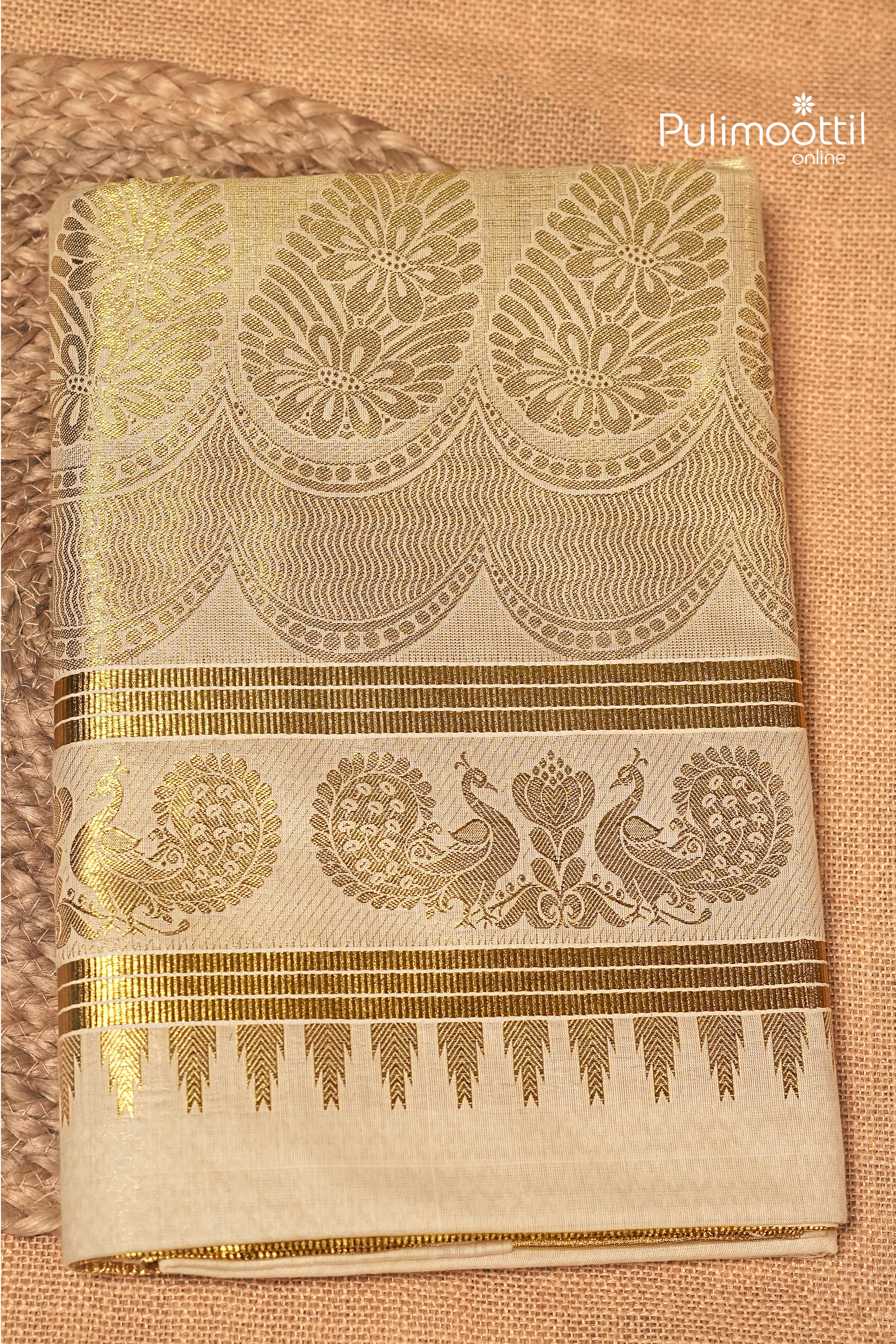 Offwhite Colour Kerala Traditional Cotton Set Saree