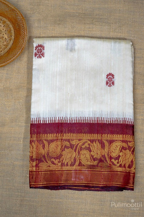 Off White Colour Pure JuteSilk Saree
