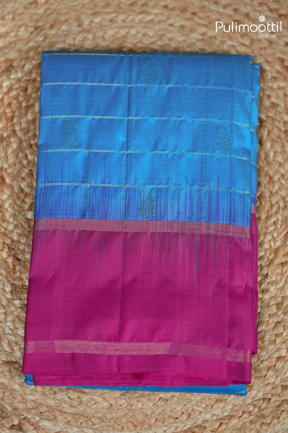 Sky Blue Colour Kanchipuram Designer Saree