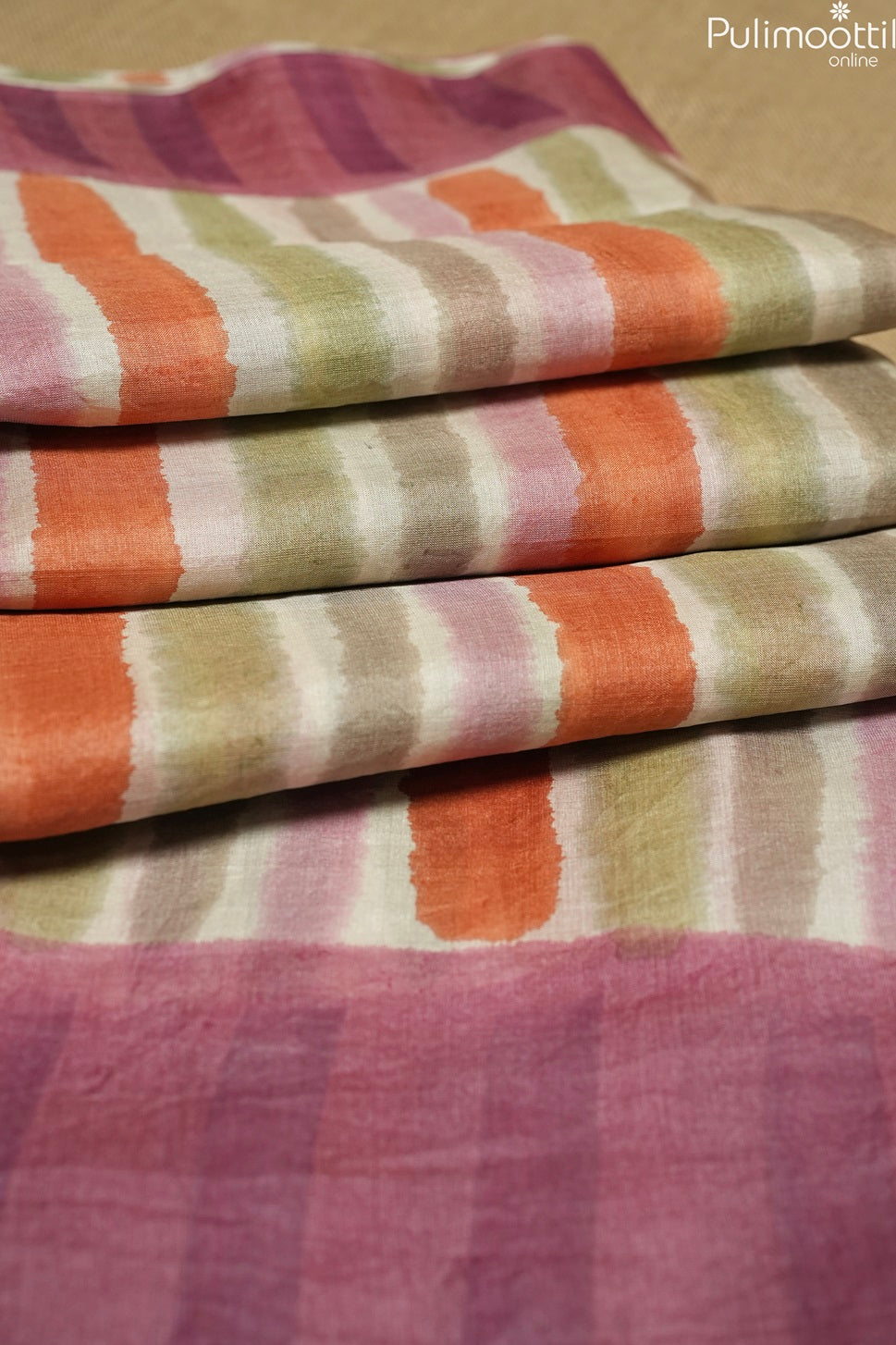 Multicolour Tussar Silk Saree