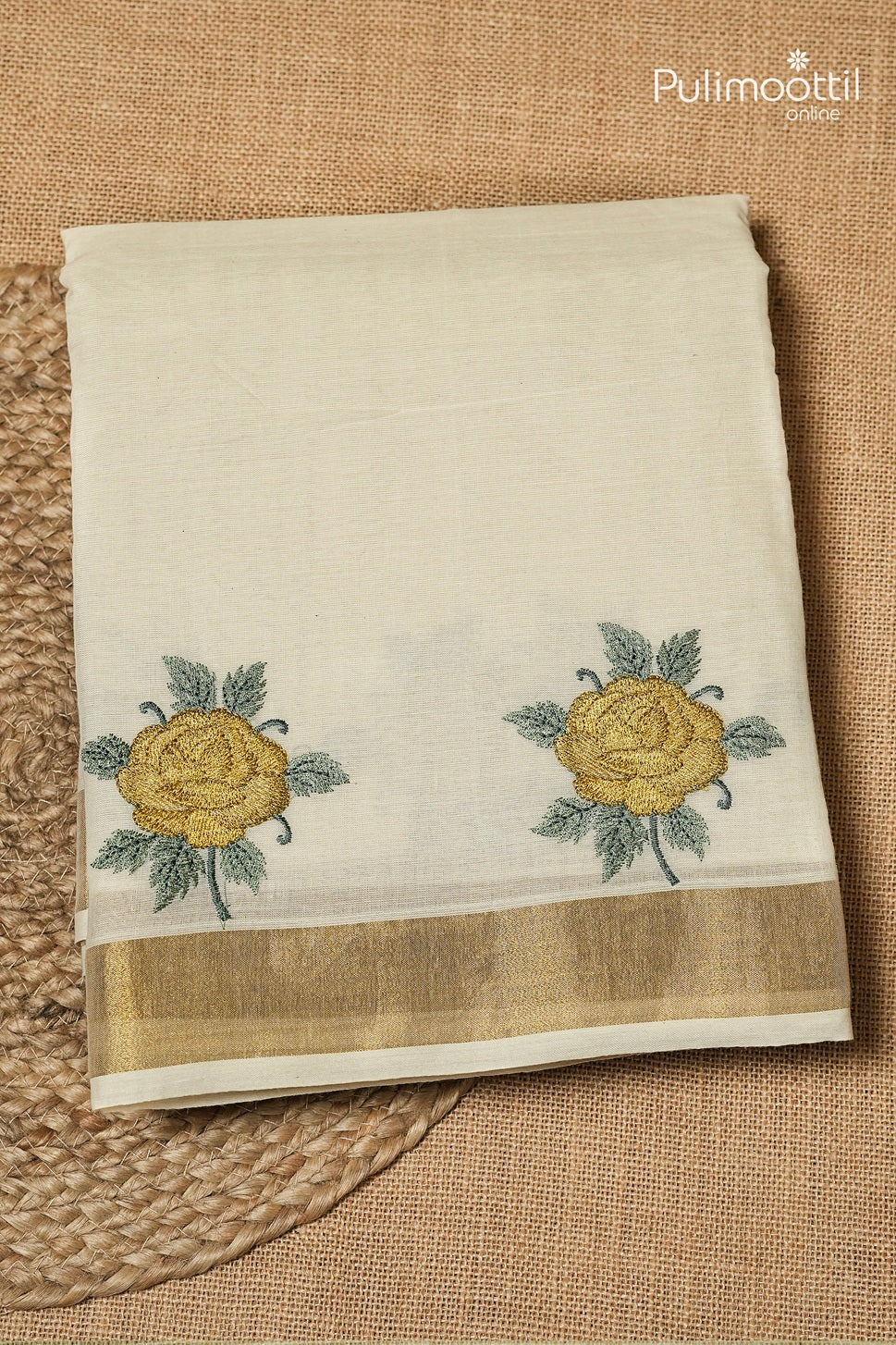 Offwhite Colour Kerala Traditional Cotton Set Saree