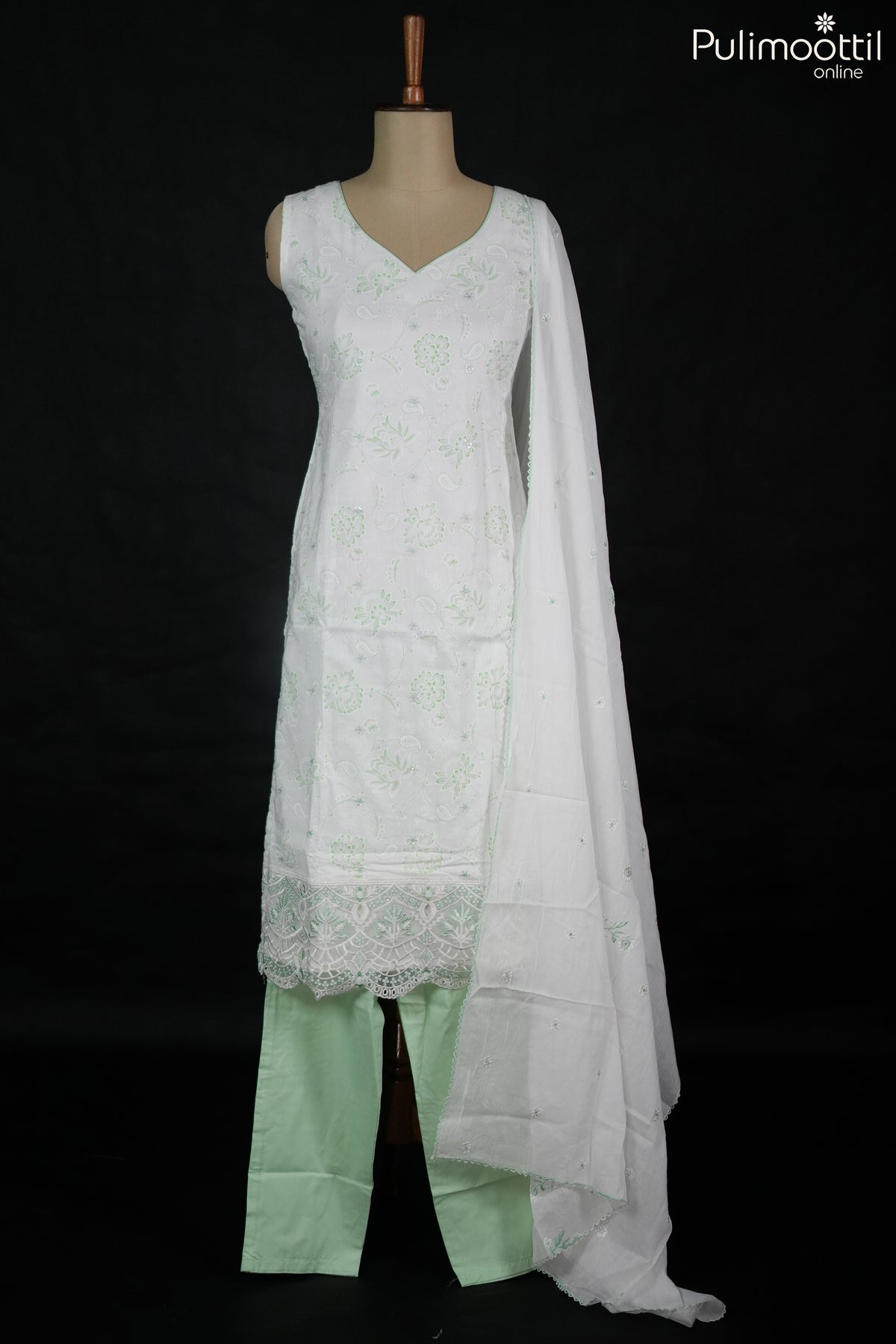 White Colour Cotton Salwar Set